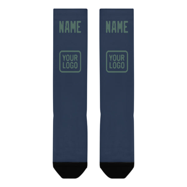 Custom Blue Blue Green Knee-High Sock