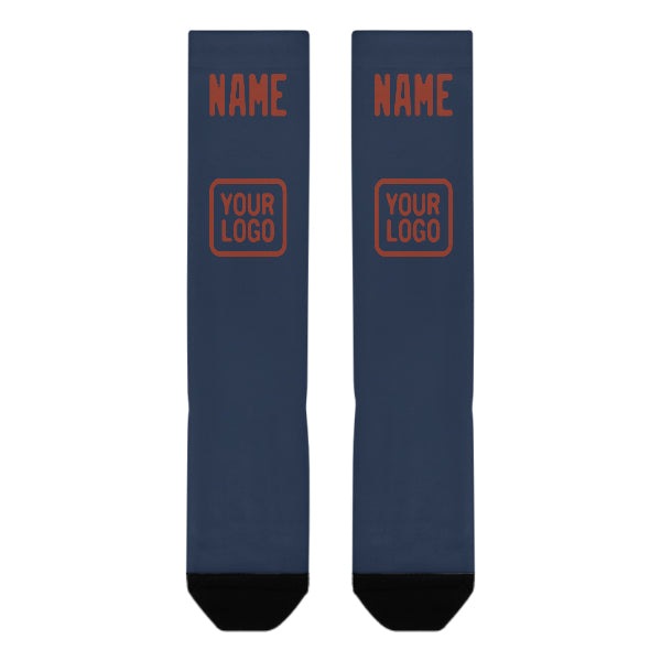 Custom Blue Coral Red Knee-High Sock