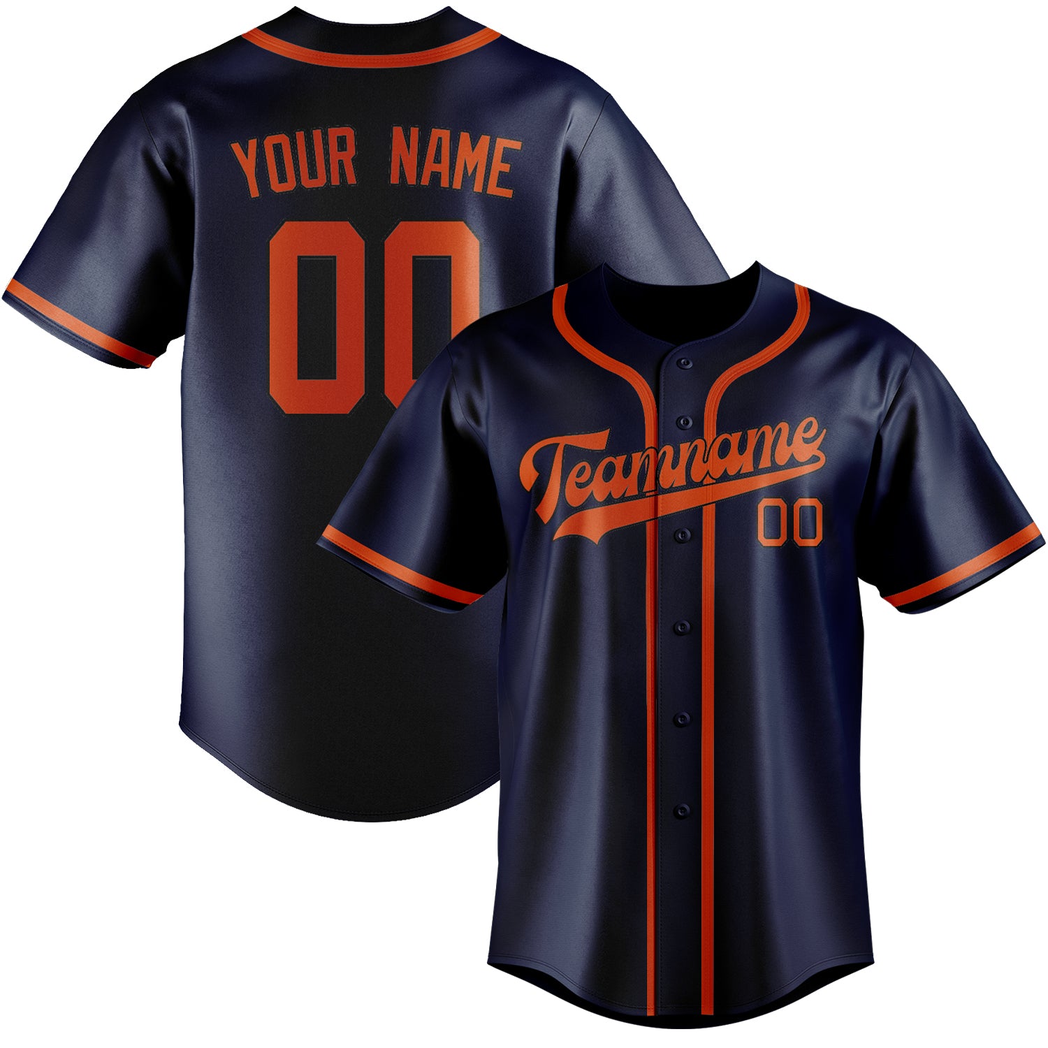 Custom Blue Orange Red Baseball Jersey