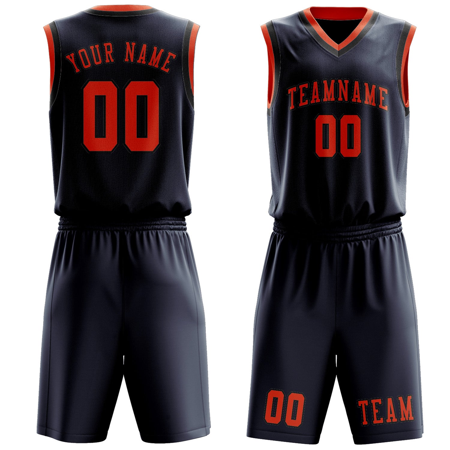Custom Blue Orange Red Basketball Set