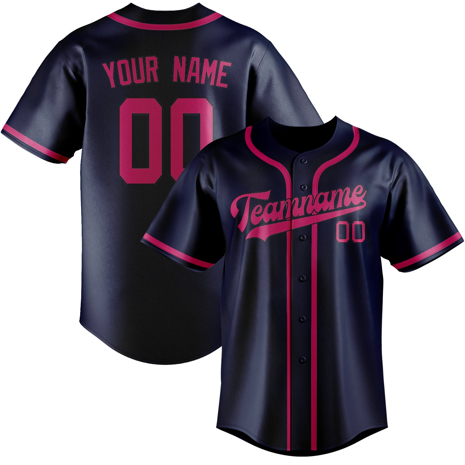 Custom Blue Pink Baseball Jersey