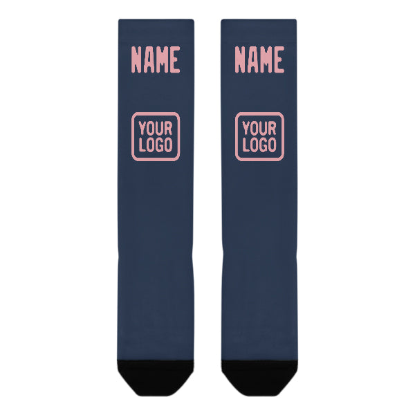 Custom Blue Light Pink Knee-High Sock