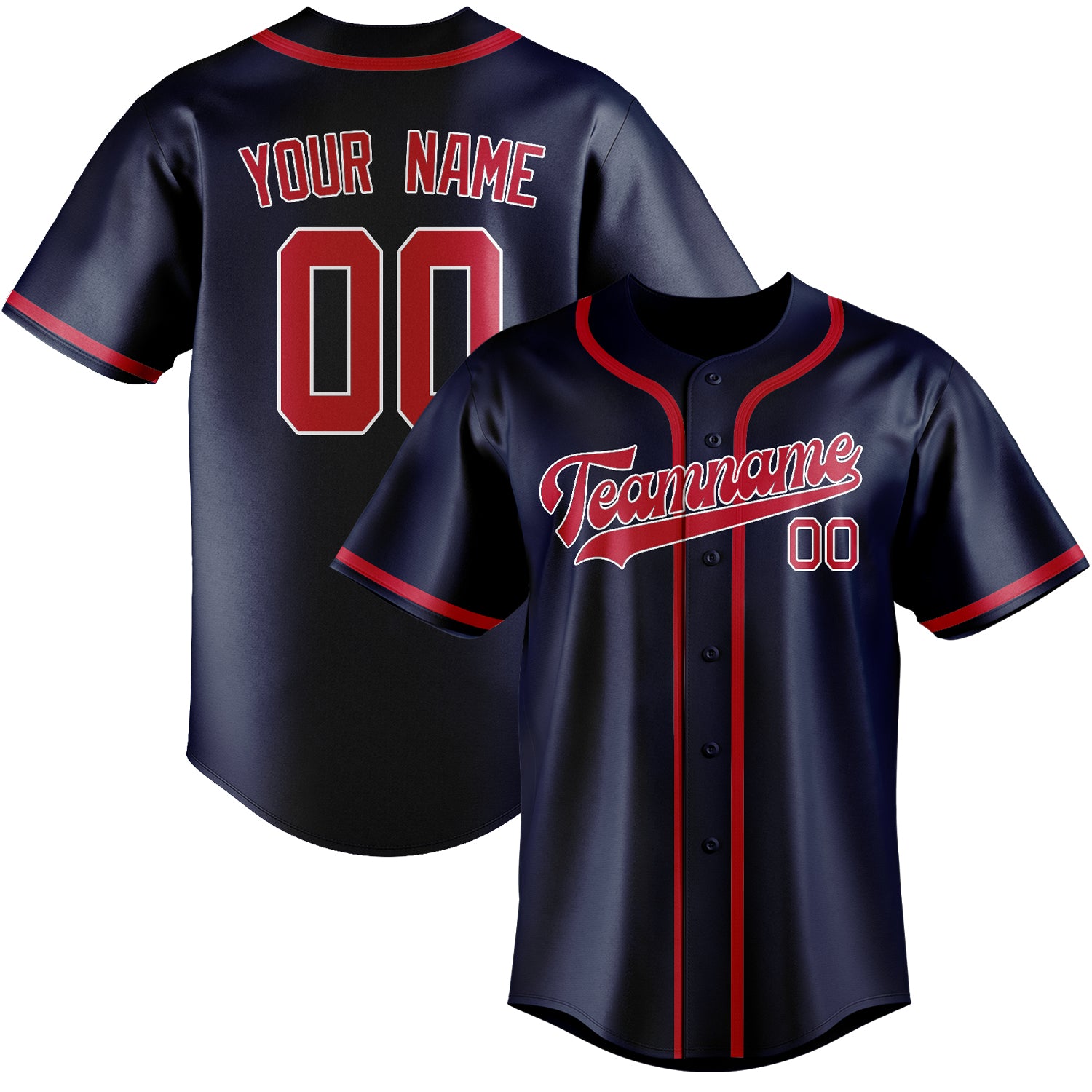 Custom Blue Red Baseball Jersey