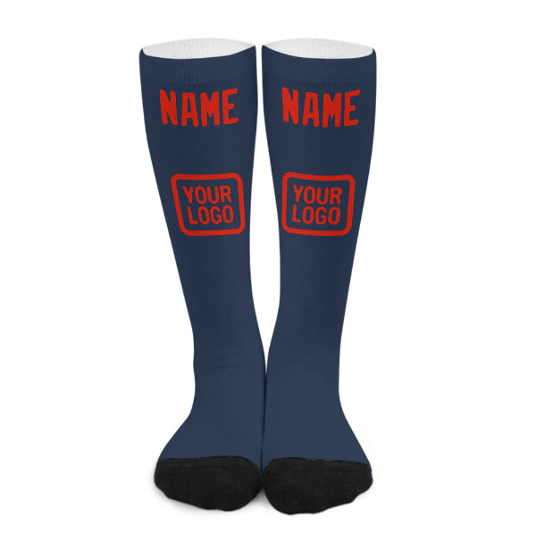 Custom Blue Orange Red Knee-High Sock
