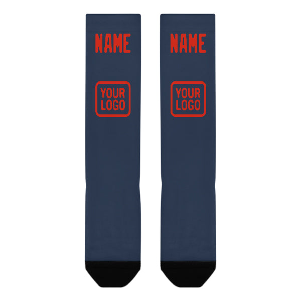 Custom Blue Orange Red Knee-High Sock