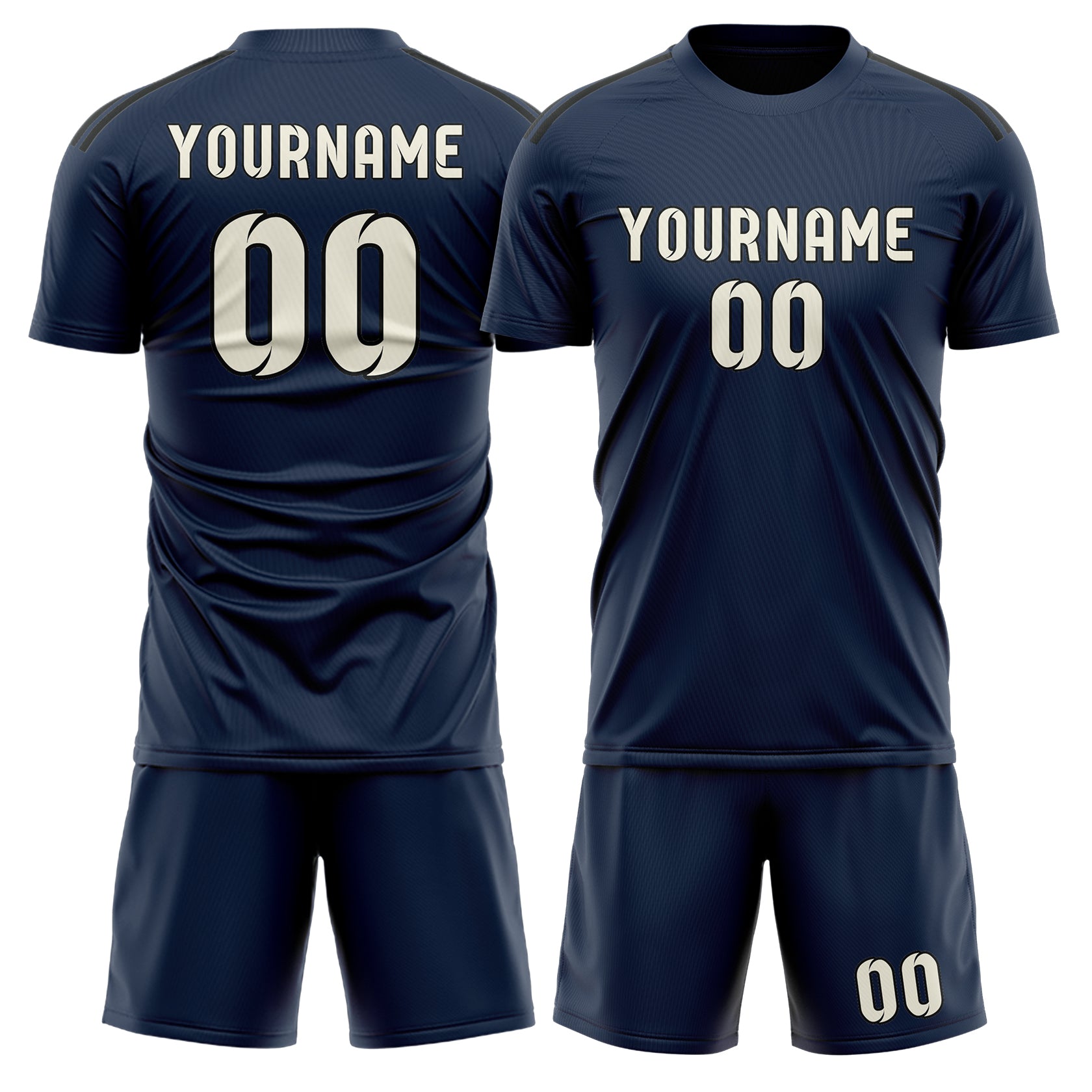 Custom Blue Cream Soccer Set