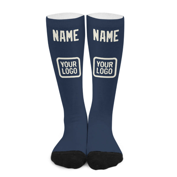 Custom Blue Cream Knee-High Sock