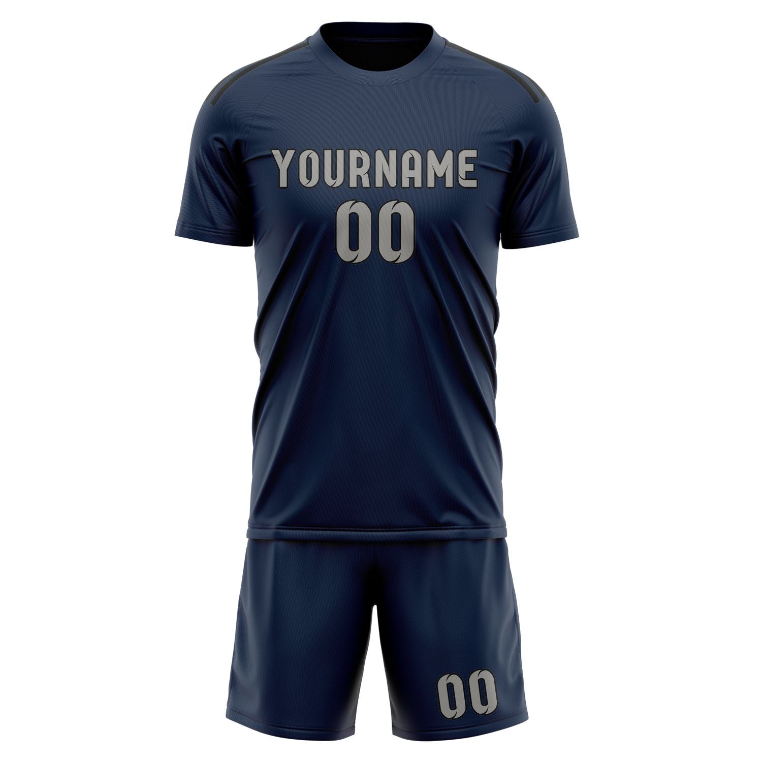 Custom Blue Gray Soccer Set