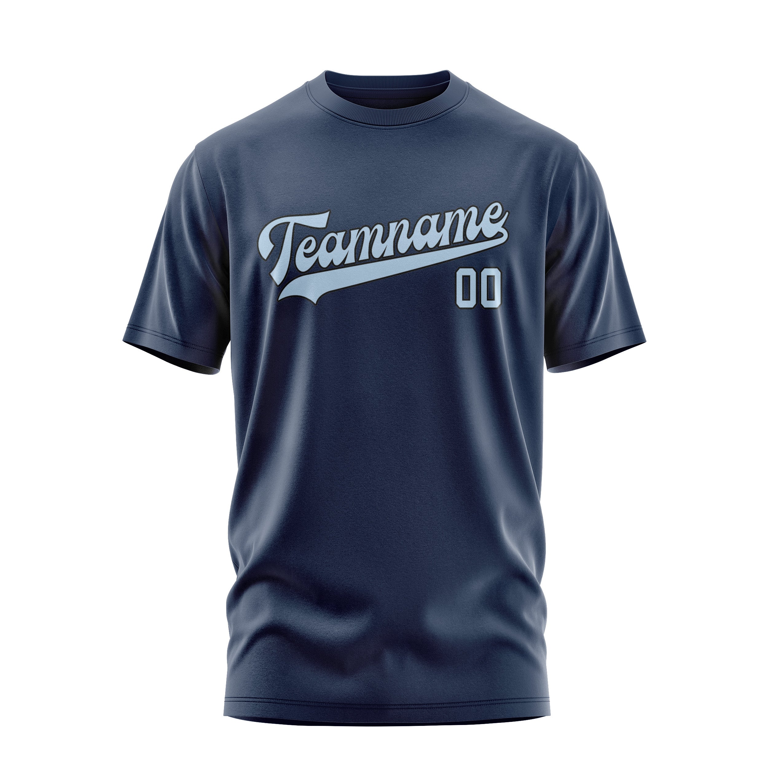 Custom Blue Light Blue T-Shirt