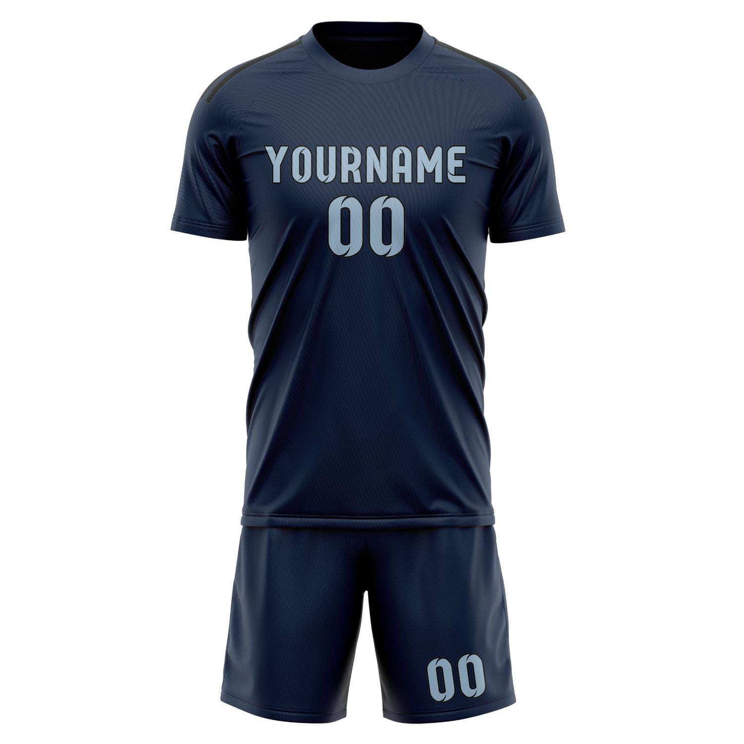 Custom Blue Light Blue Soccer Set