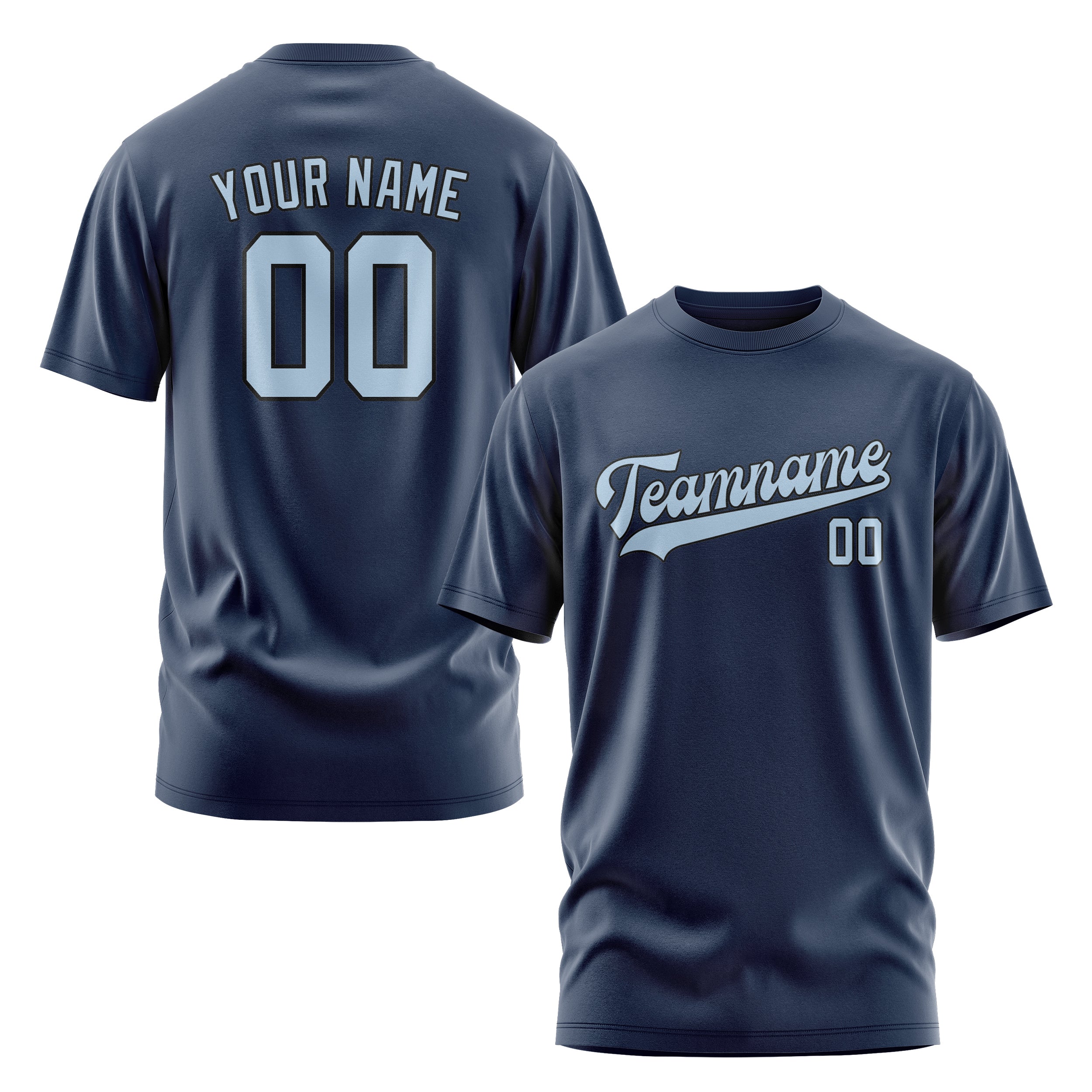 Custom Blue Light Blue T-Shirt