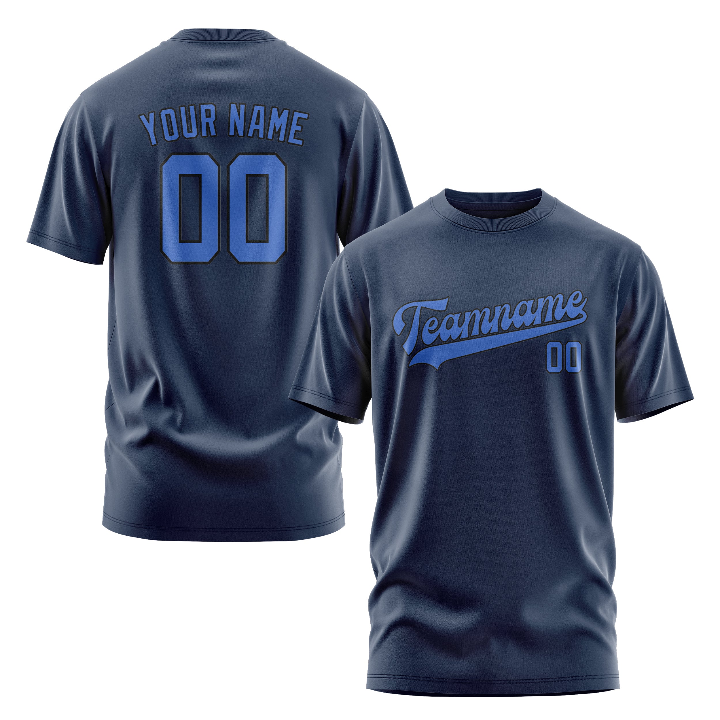 Custom Blue Sky Blue T-Shirt