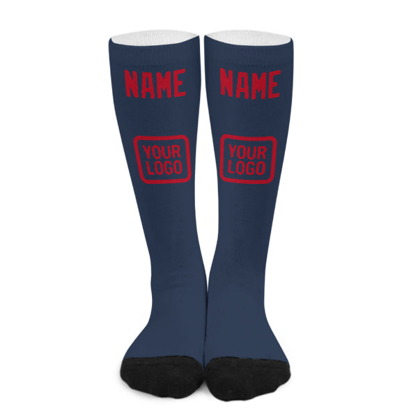 Custom Blue Red Knee-High Sock