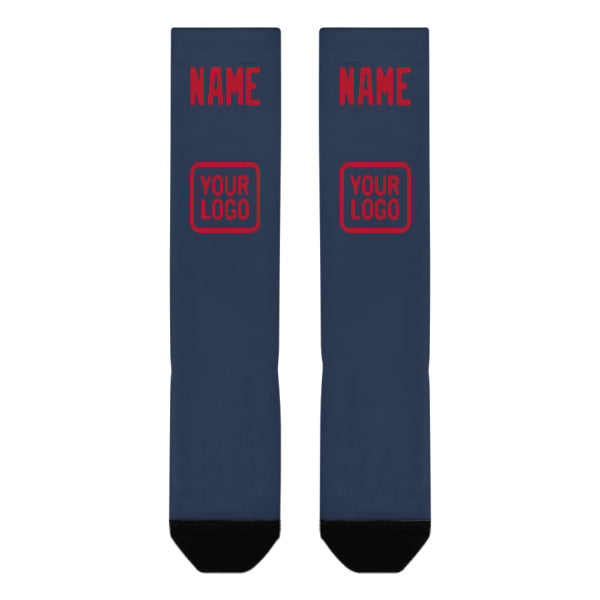 Custom Blue Red Knee-High Sock