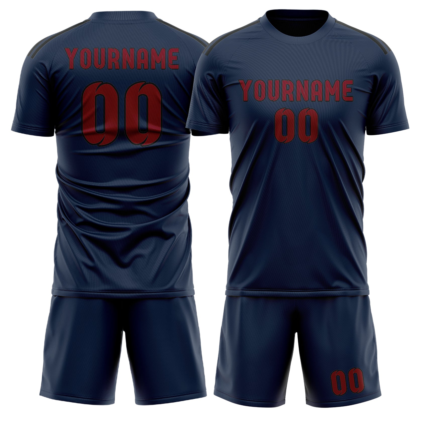 Custom Blue Crimson Red Soccer Set