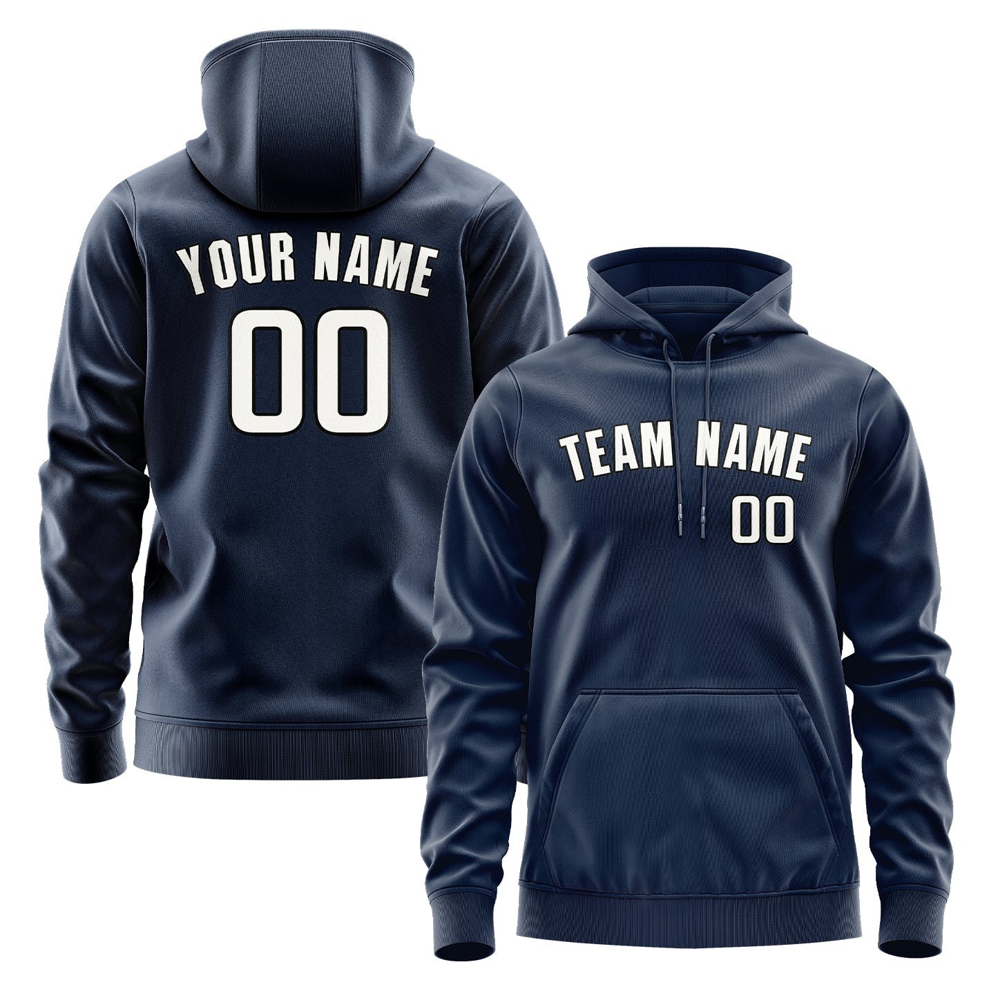 Custom Blue White Hoodie