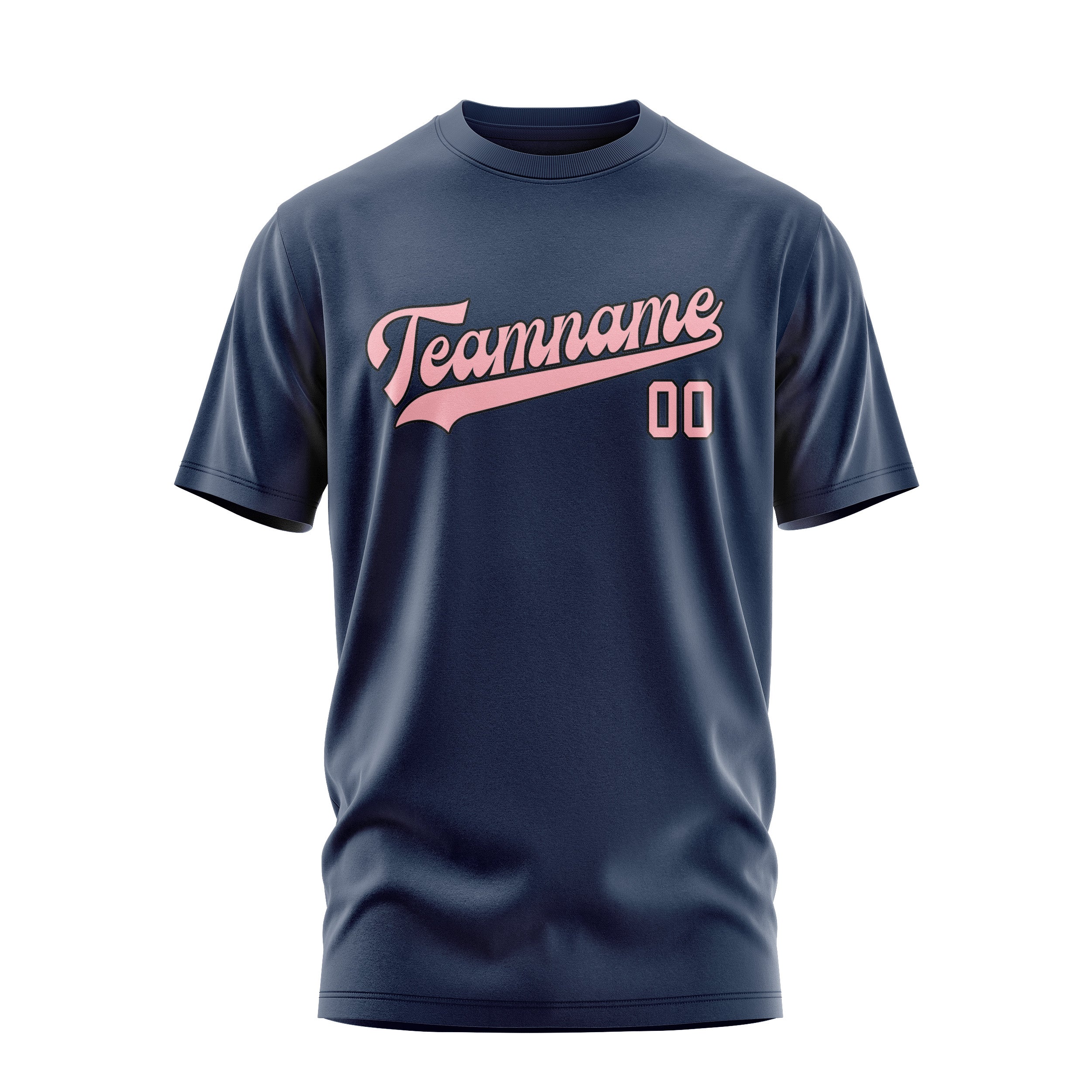 Custom Blue Light Pink T-Shirt