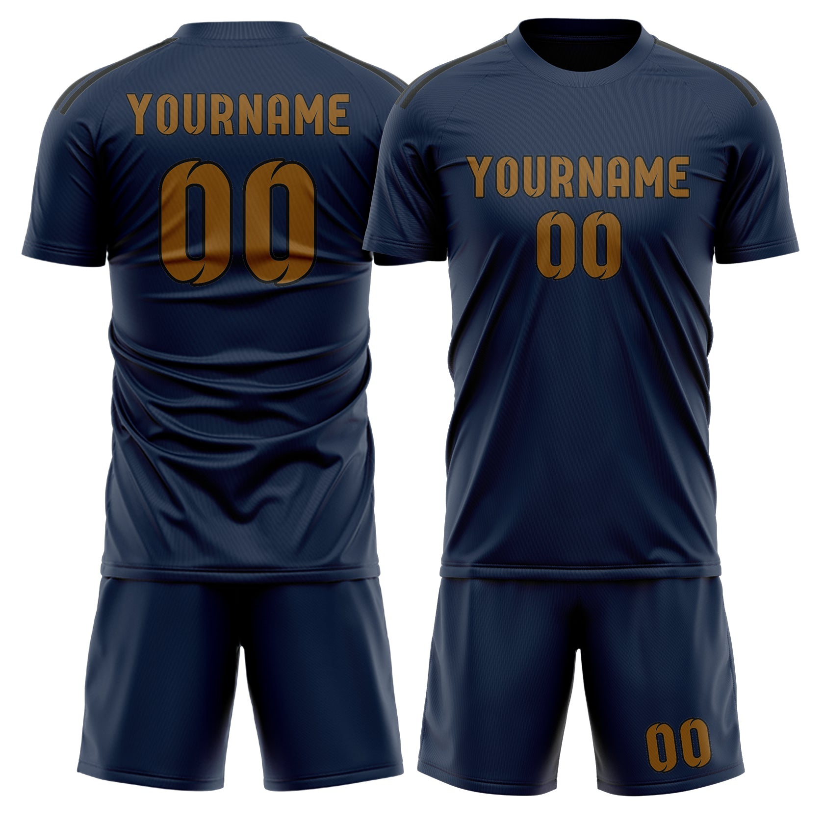 Custom Blue Khaki Soccer Set