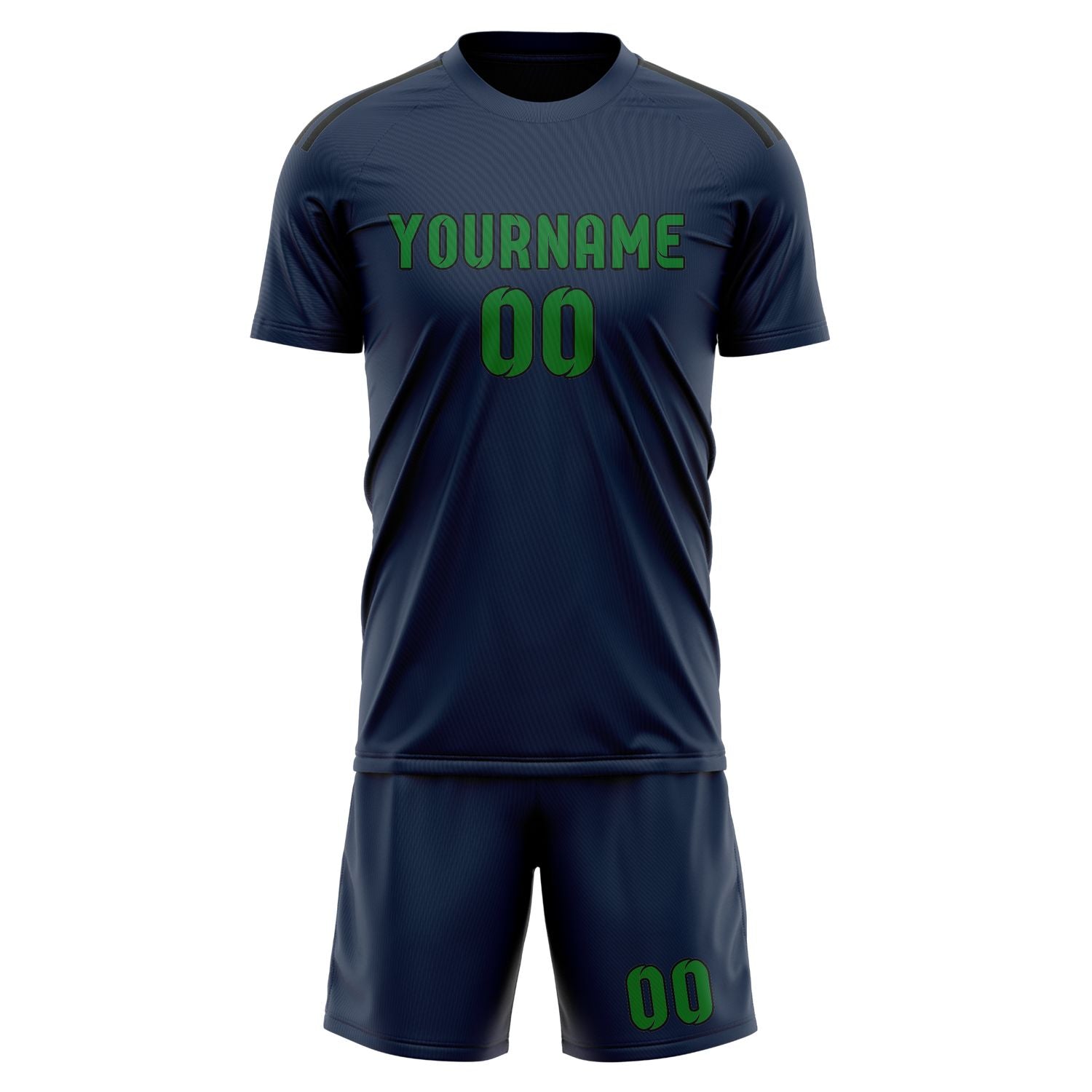 Custom Blue Emerald Green Soccer Set