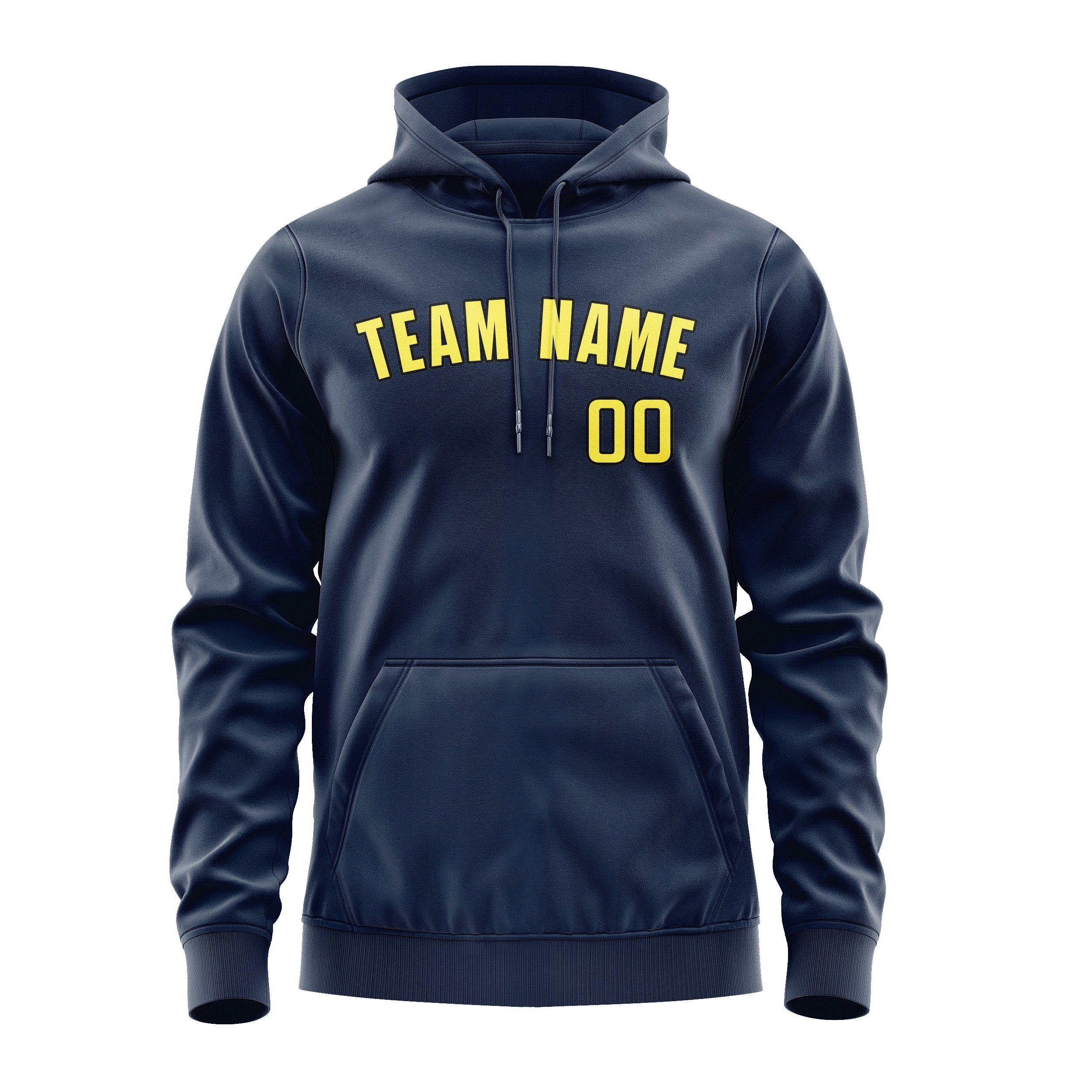 Custom Blue Light Yellow Hoodie