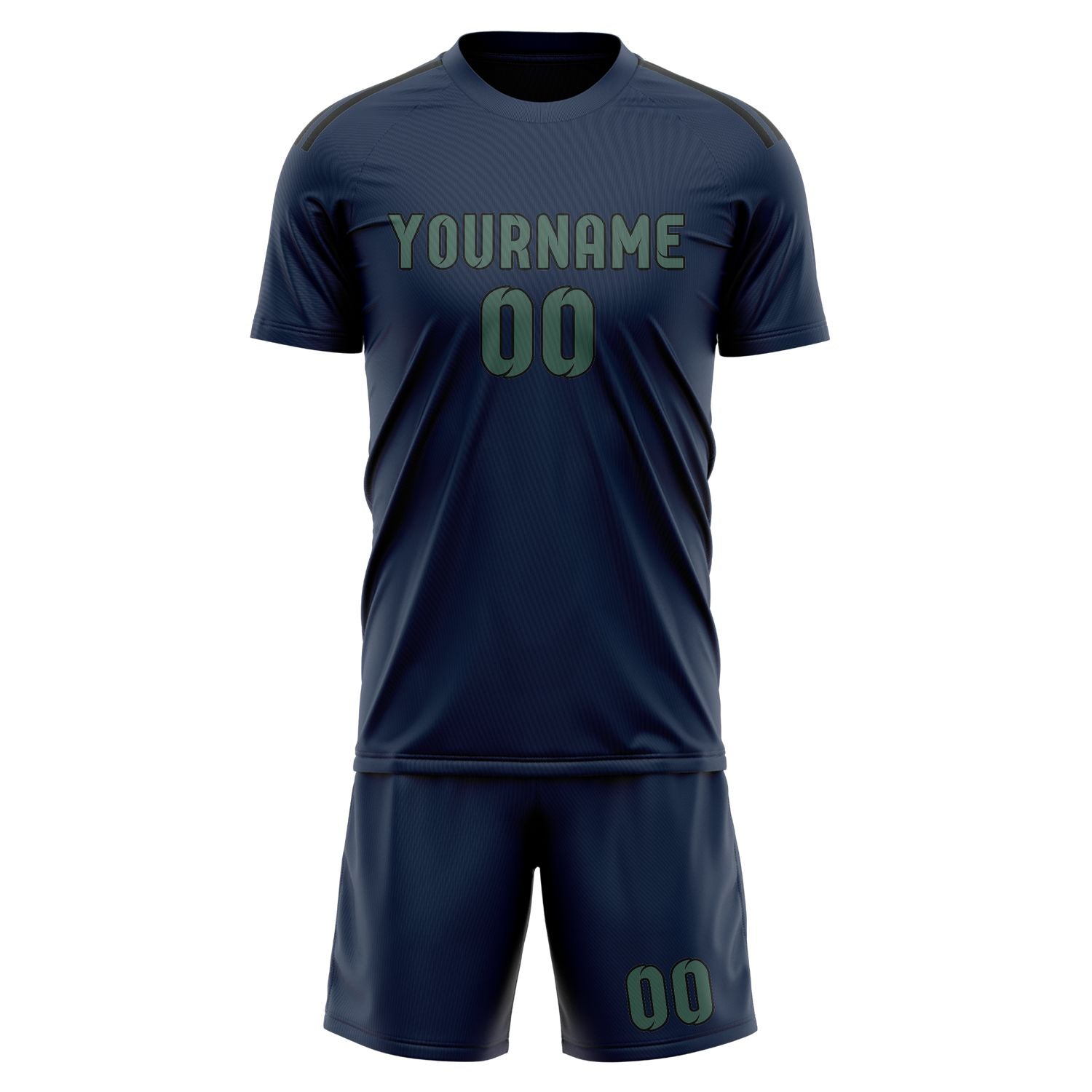 Custom Blue Blue Green Soccer Set