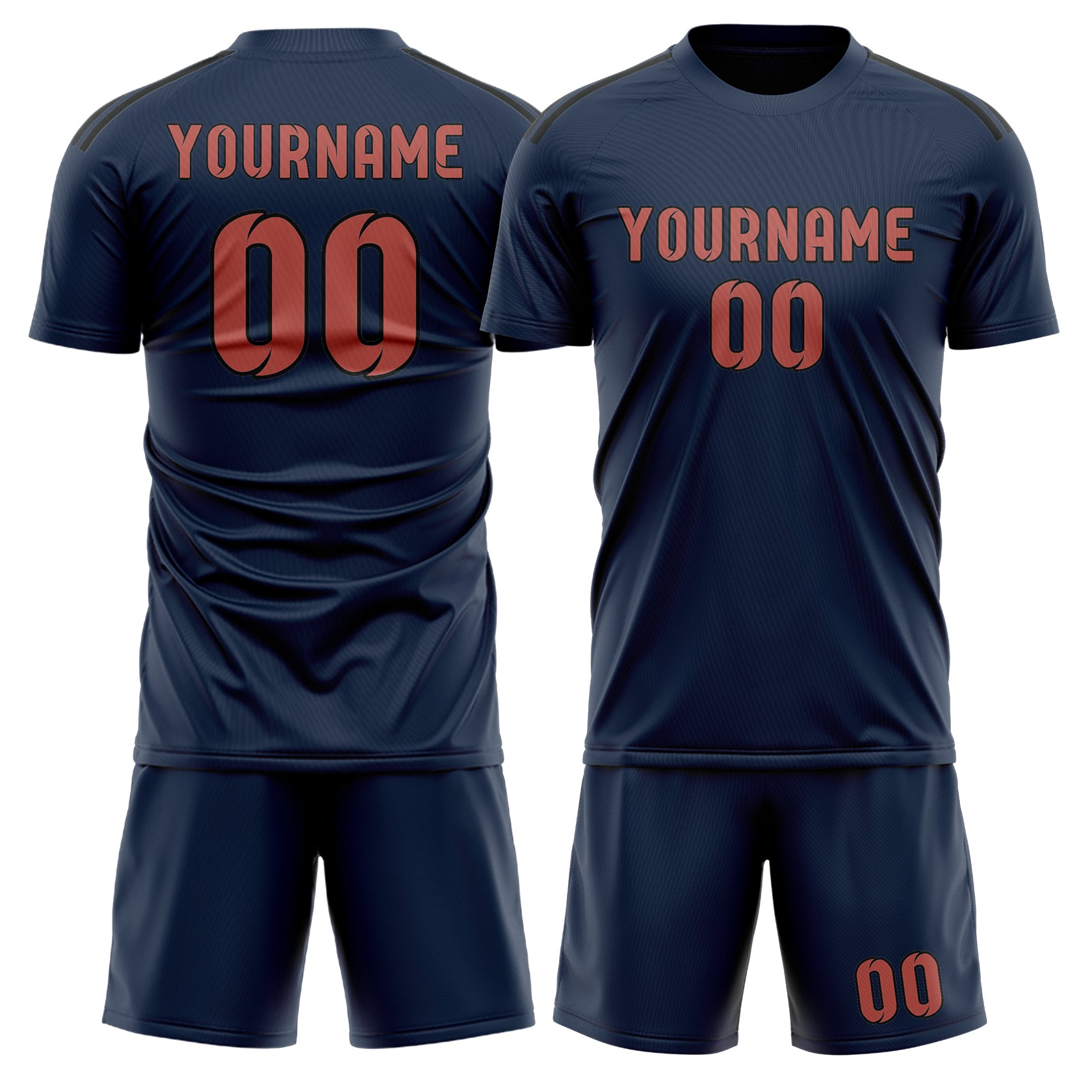 Custom Blue Copper Rose Soccer Set