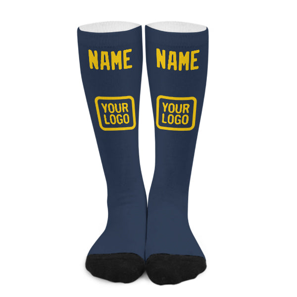 Custom Blue Gold Knee-High Sock