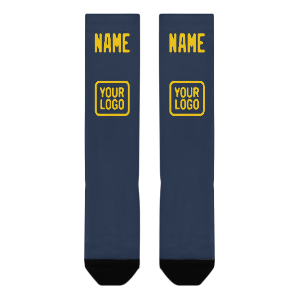 Custom Blue Gold Knee-High Sock