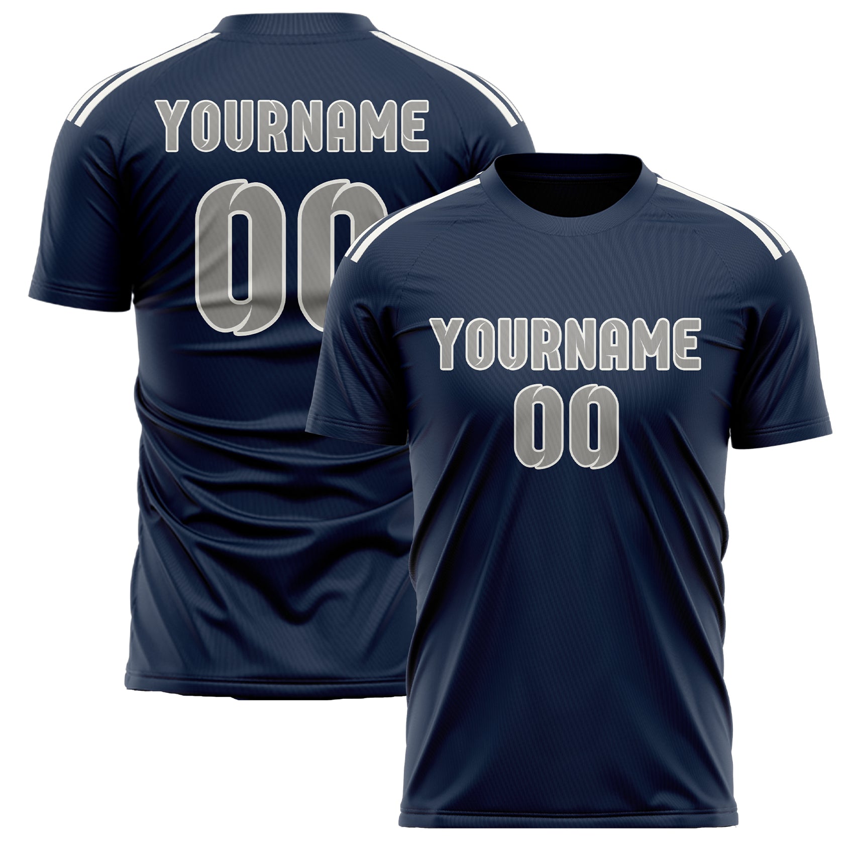 Custom Blue Gray Soccer Jersey