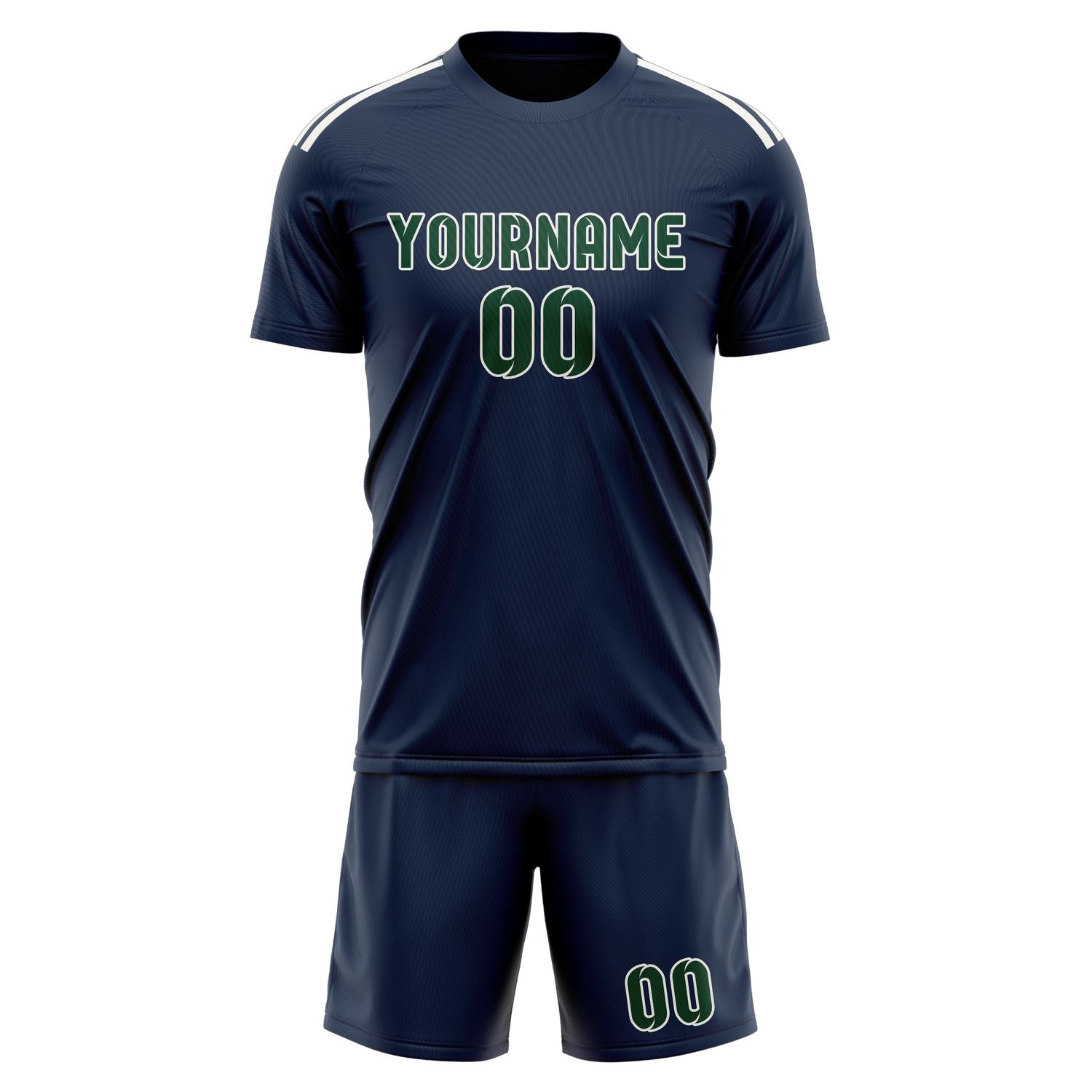 Custom Blue Green Soccer Set