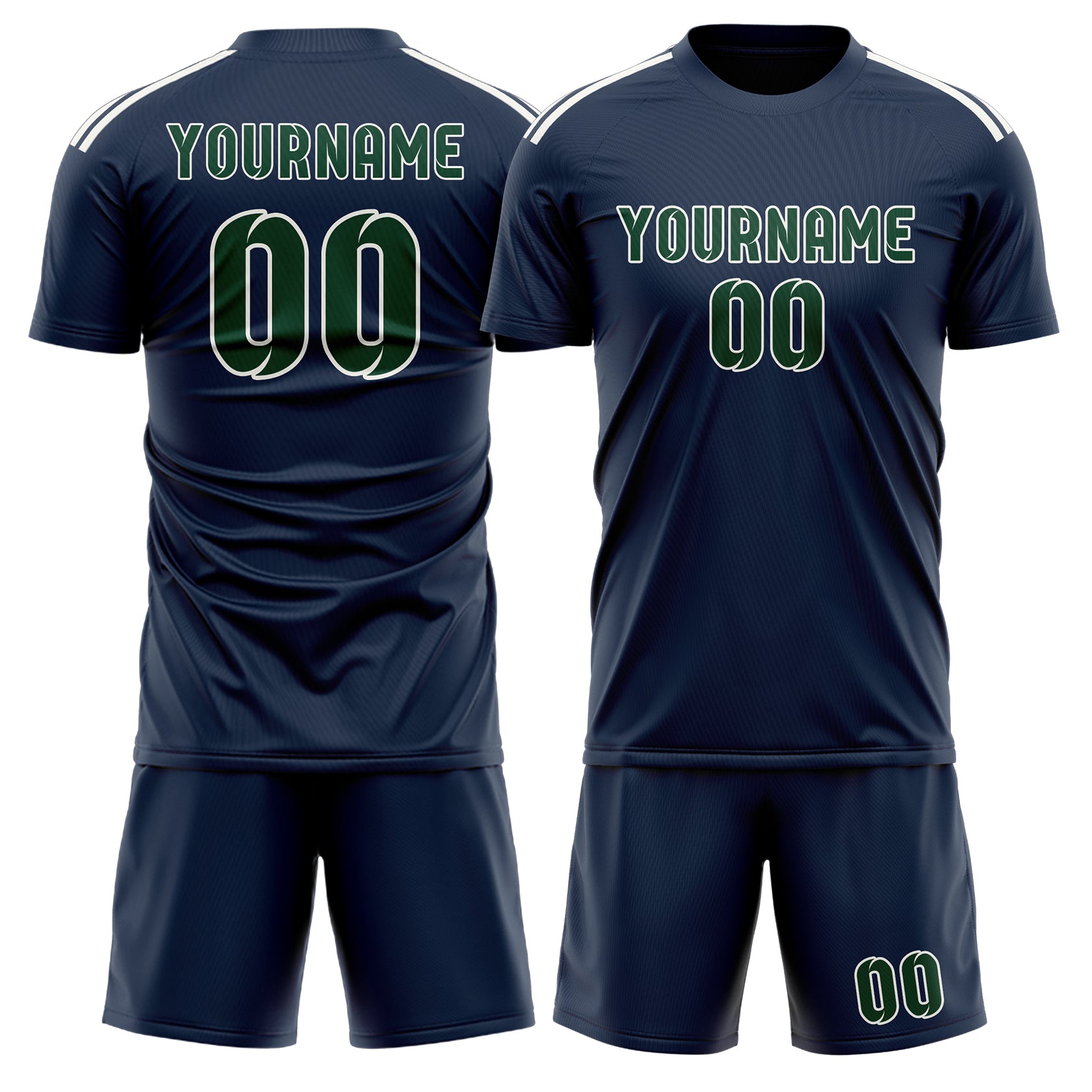 Custom Blue Green Soccer Set