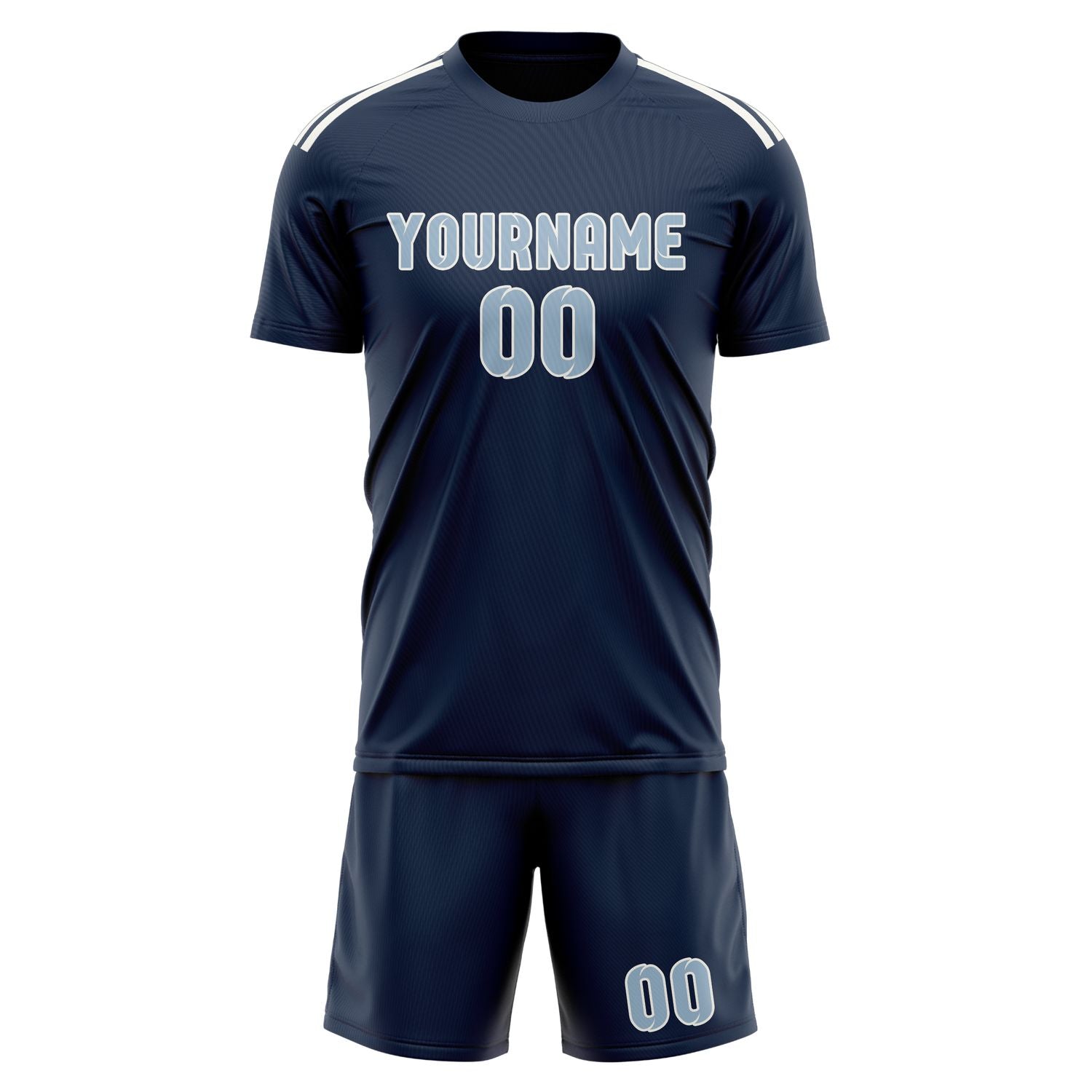 Custom Blue Light Blue Soccer Set