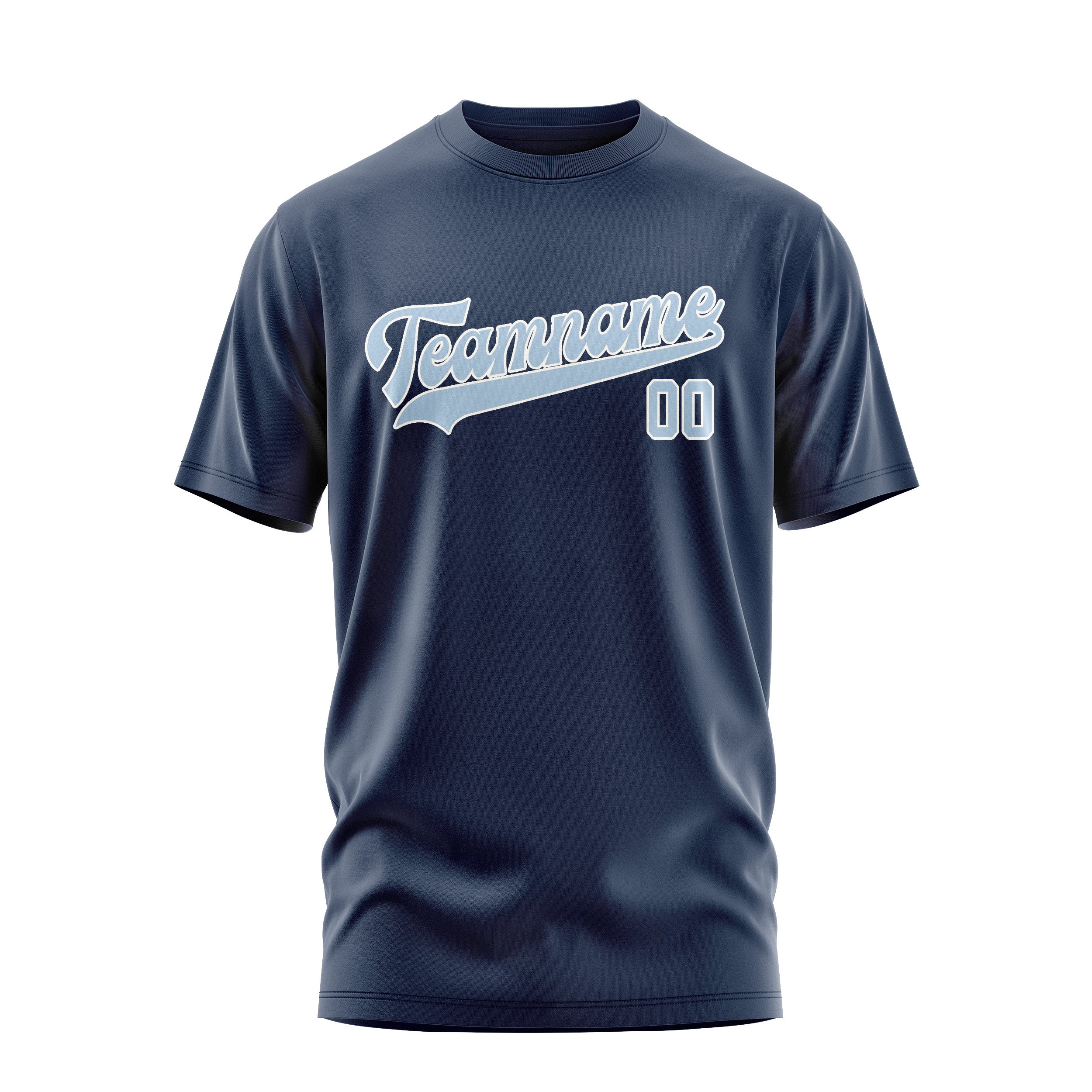 Custom Blue Light Blue T-Shirt