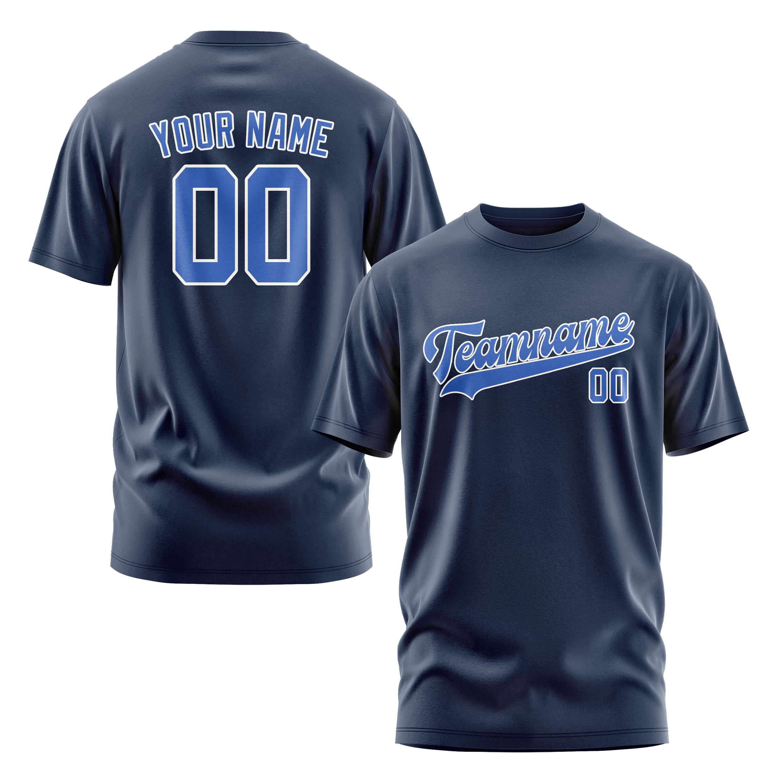 Custom Blue Sky Blue T-Shirt
