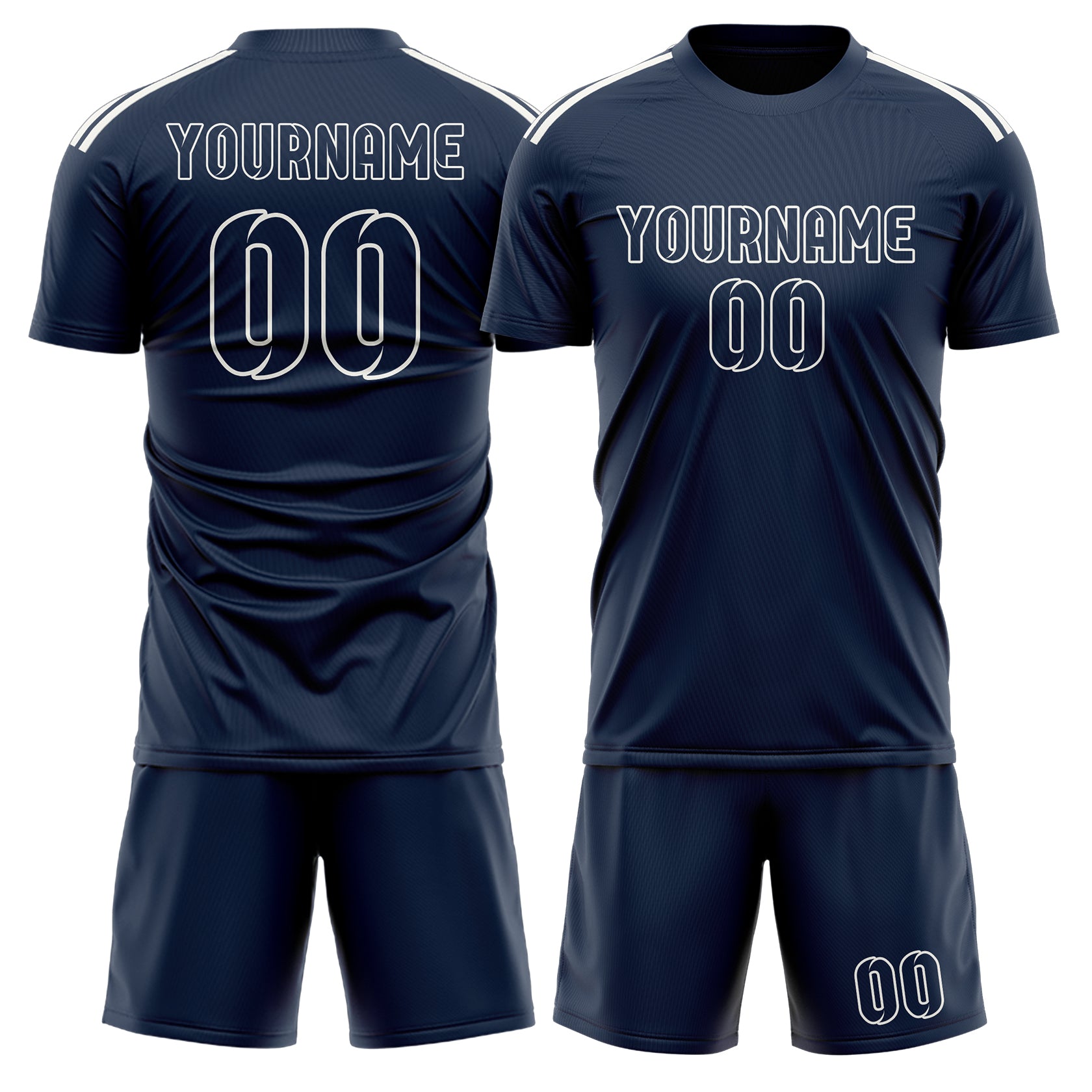 Custom Blue Blue Soccer Set