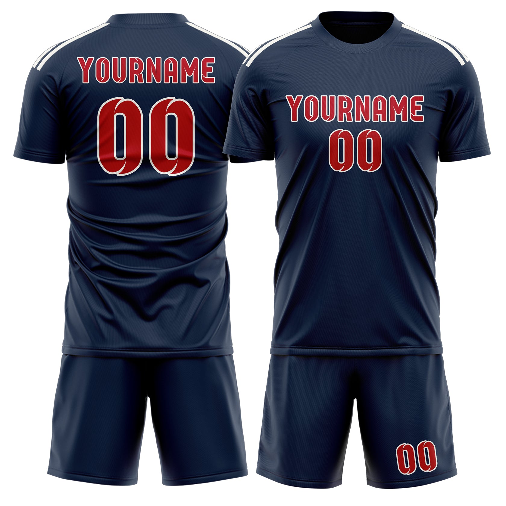 Custom Blue Red Soccer Set
