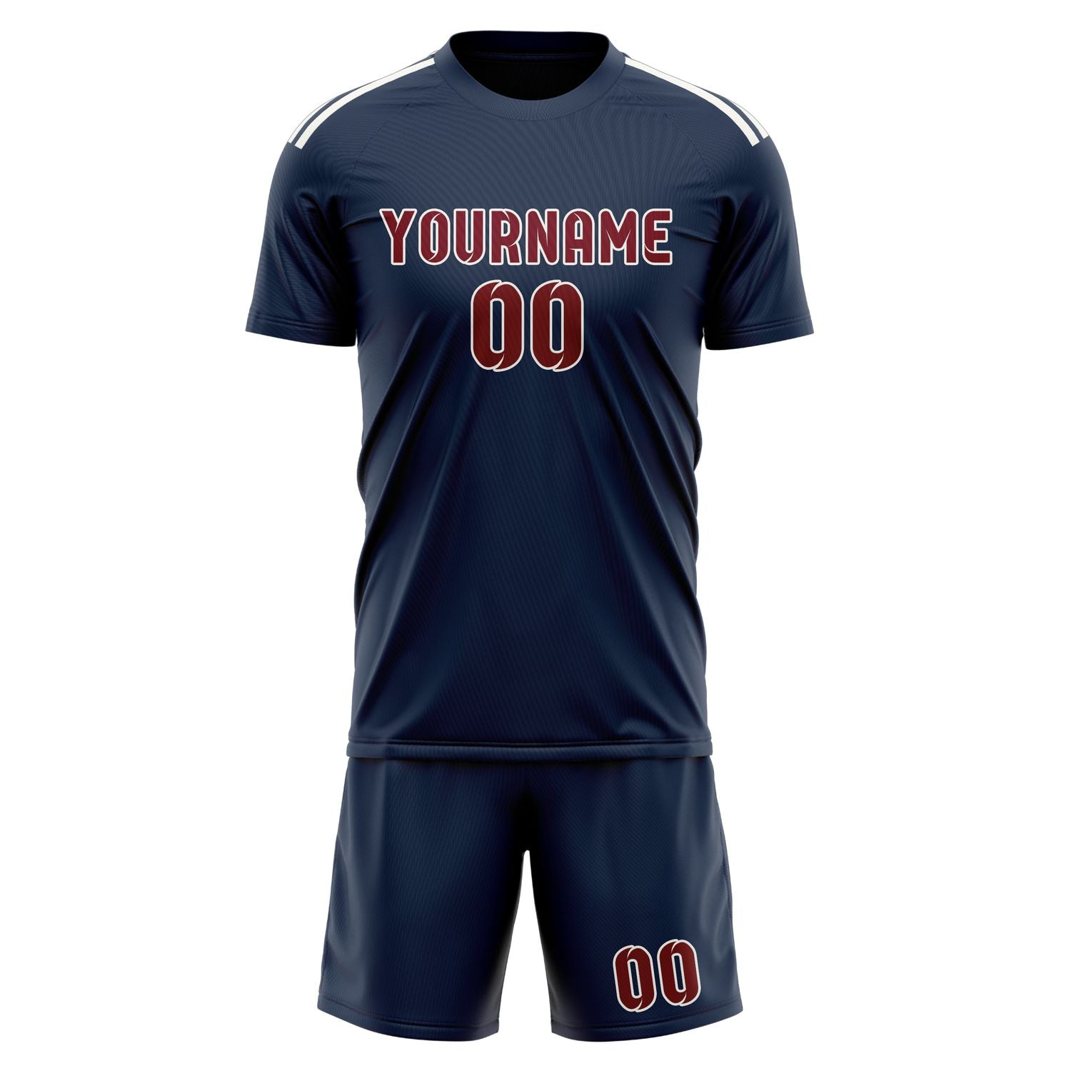 Custom Blue Crimson Red Soccer Set