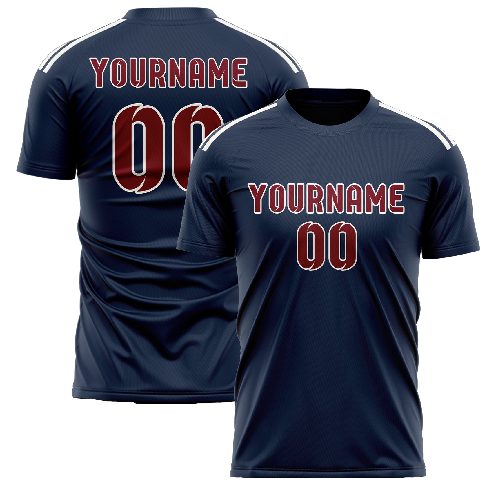 Custom Blue Crimson Red Soccer Jersey