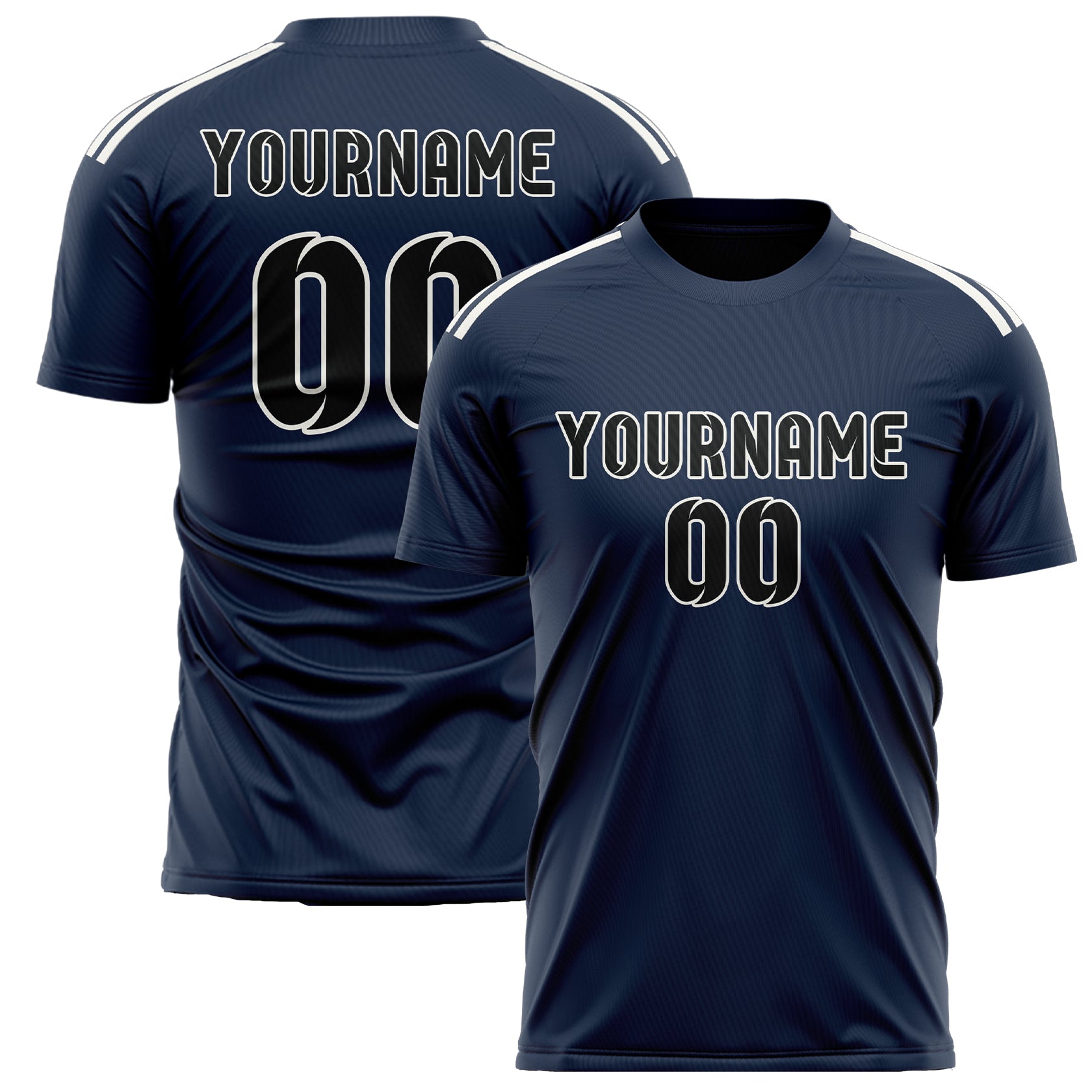 Custom Blue Black Soccer Jersey