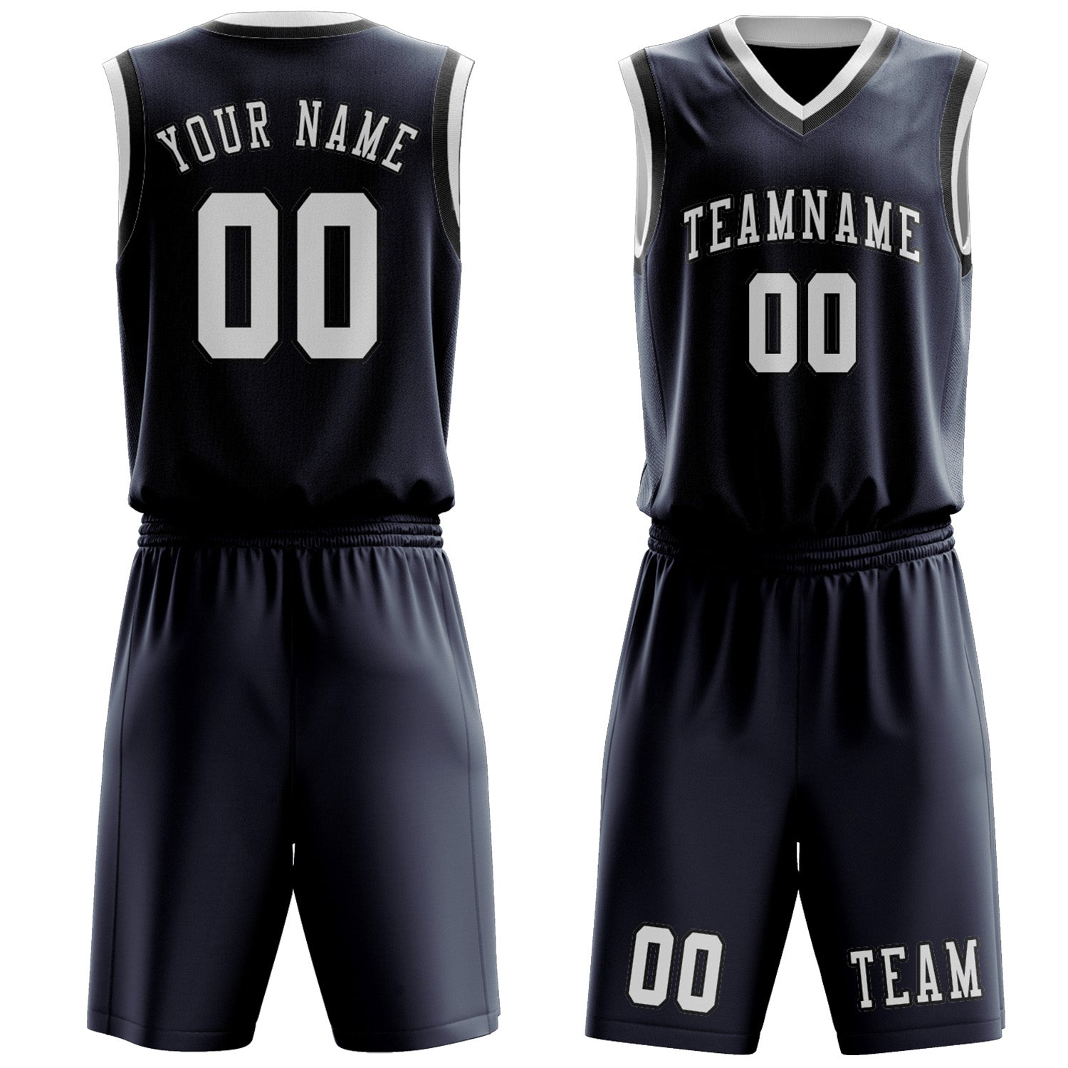 Custom Blue White Basketball Set
