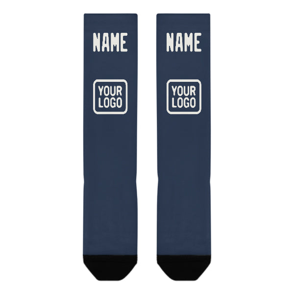 Custom Blue White Knee-High Sock