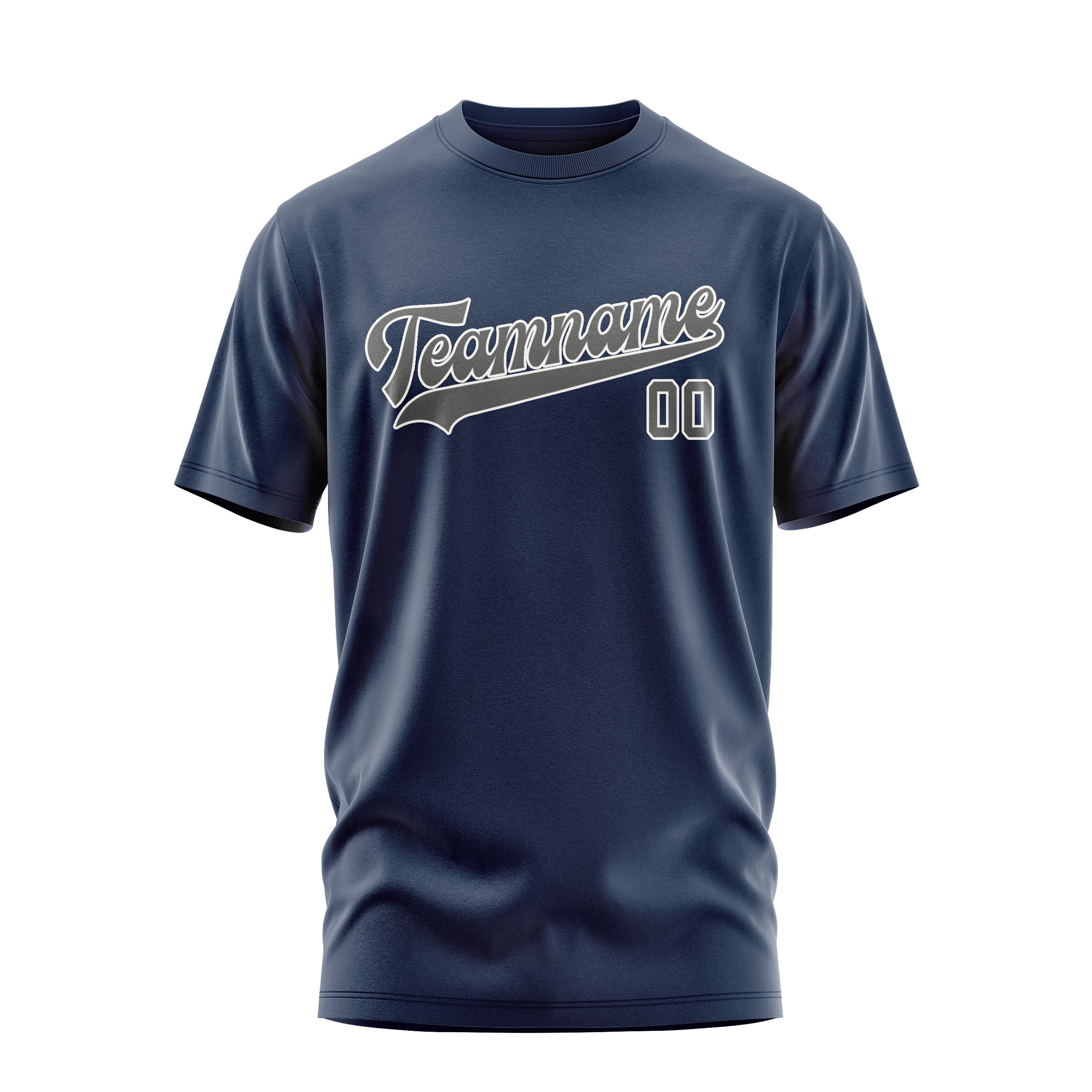 Custom Blue Dark Grey T-Shirt