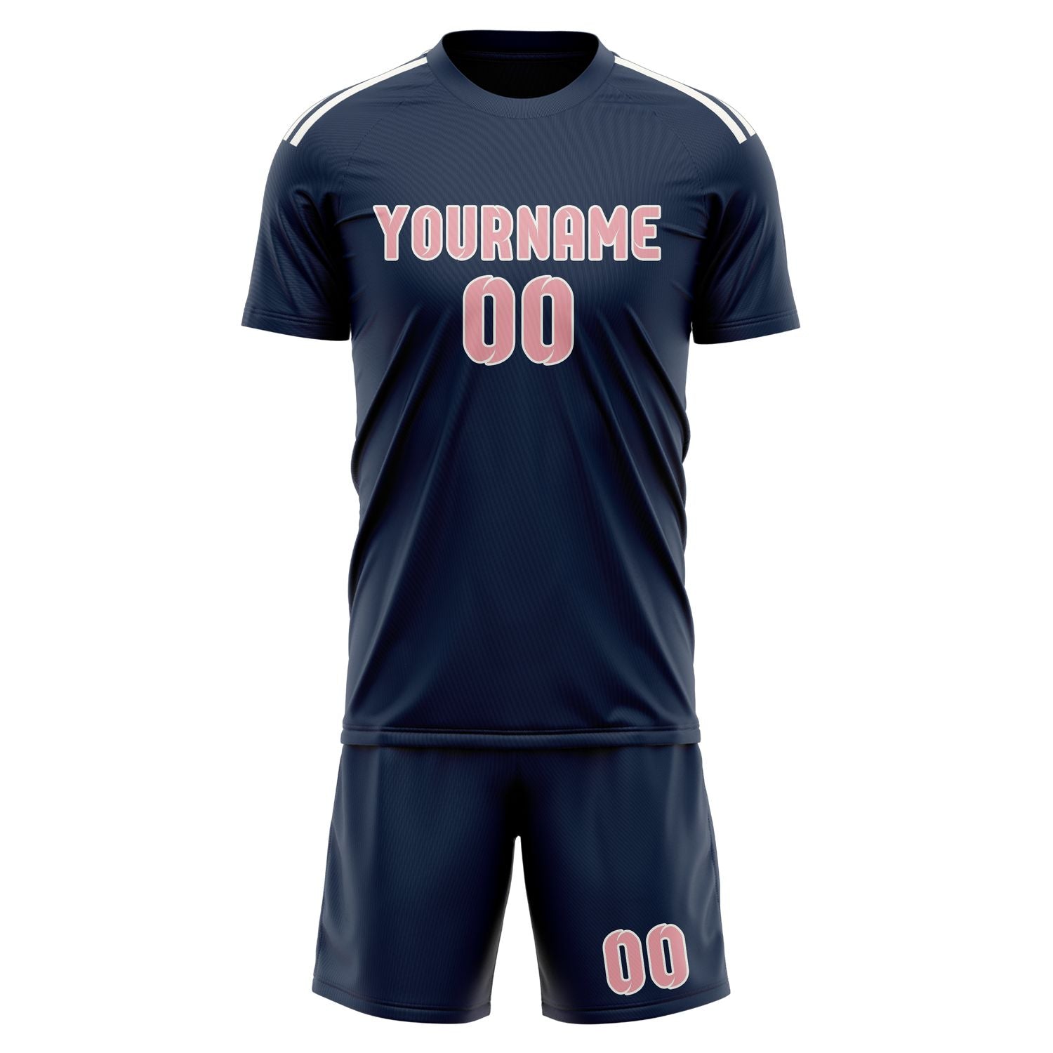 Custom Blue Light Pink Soccer Set