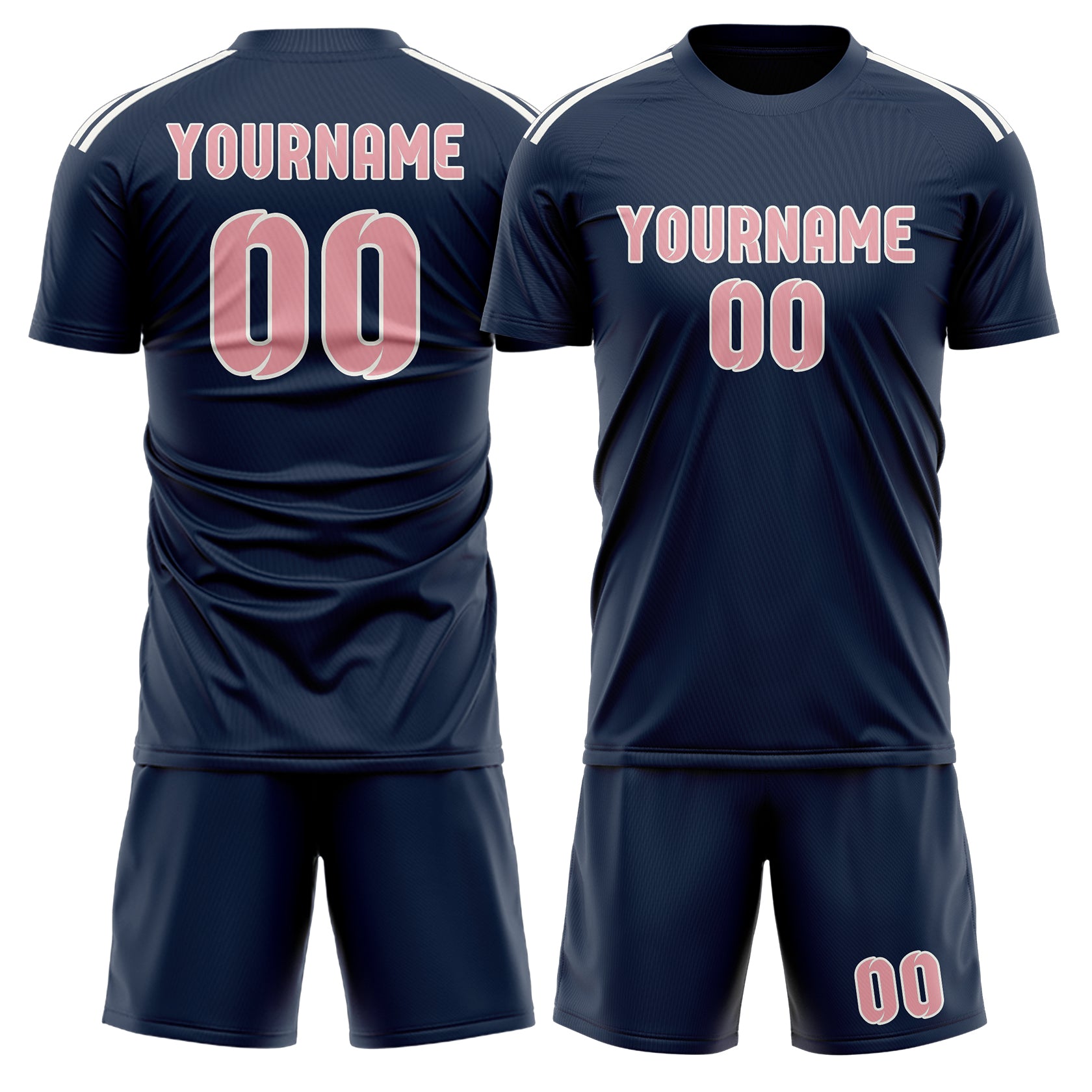 Custom Blue Light Pink Soccer Set