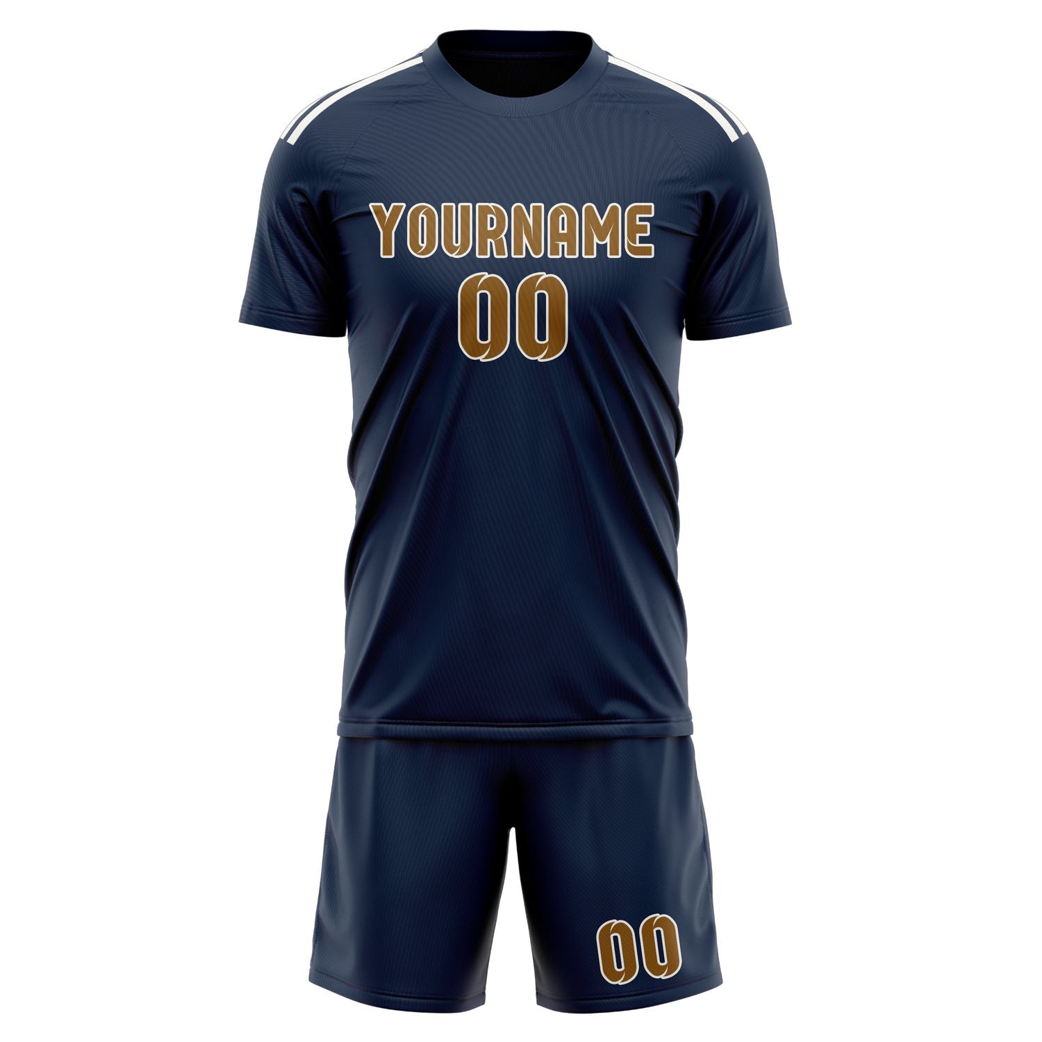 Custom Blue Khaki Soccer Set