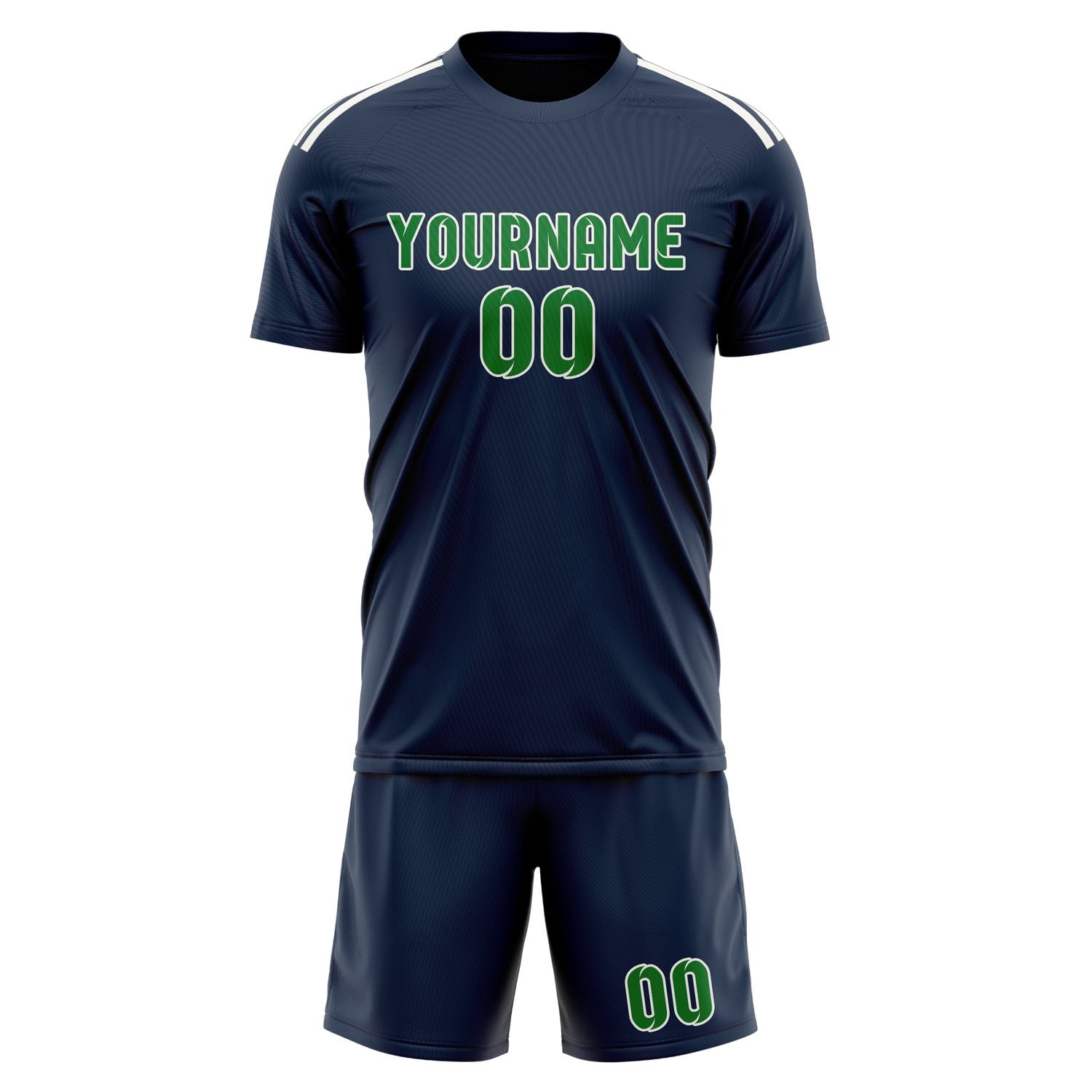 Custom Blue Emerald Green Soccer Set