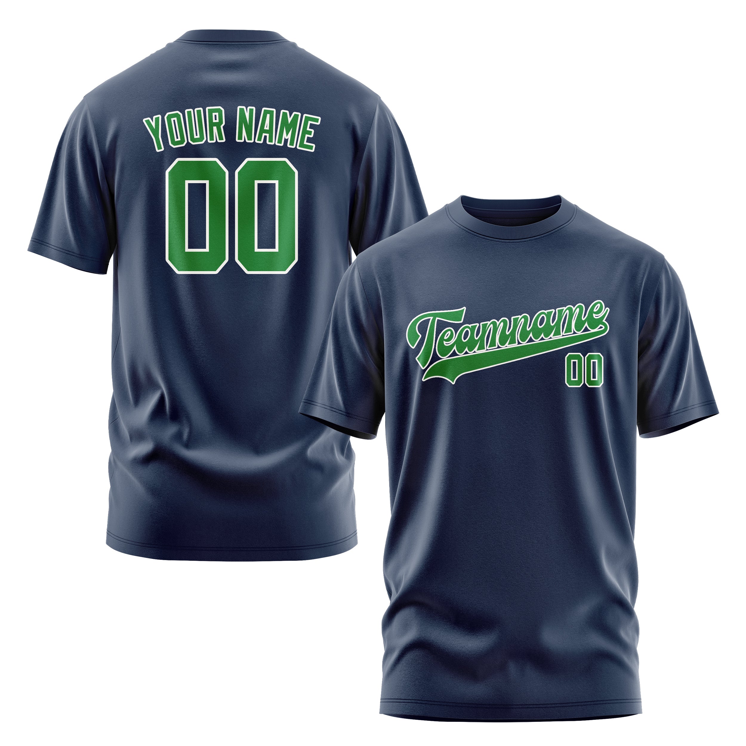 Custom Blue Emerald Green T-Shirt