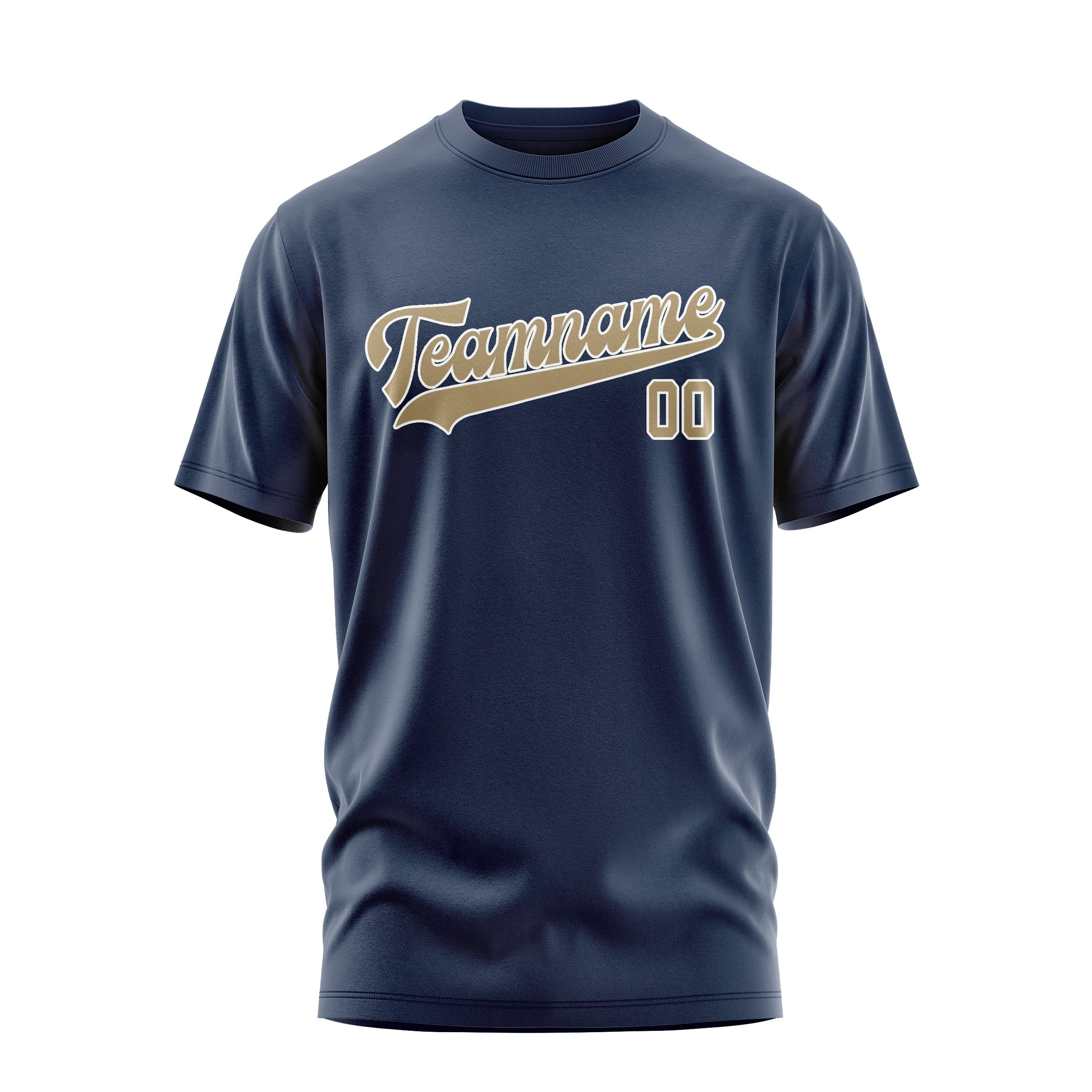 Custom Blue Light Khaki T-Shirt