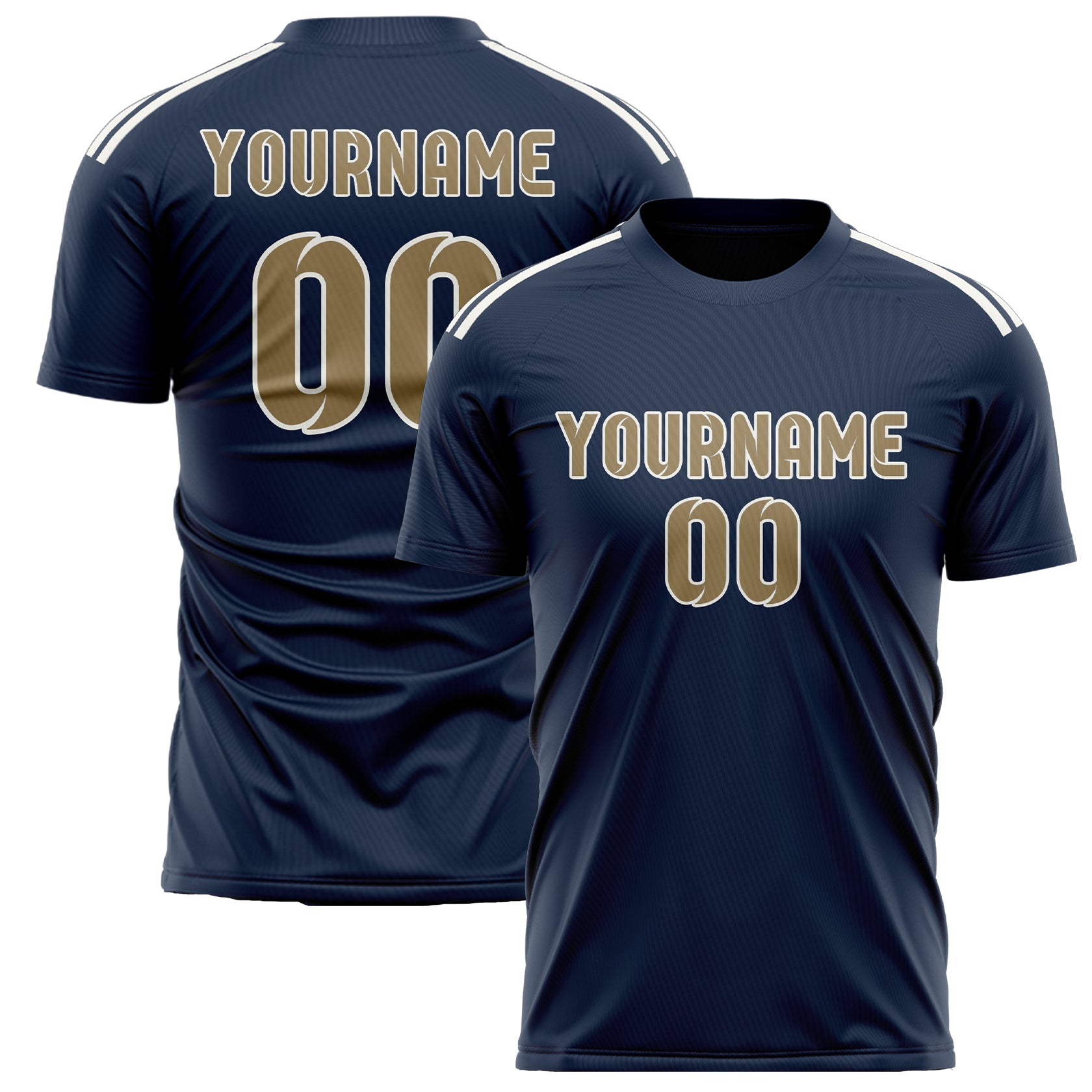 Custom Blue Light Khaki Soccer Jersey