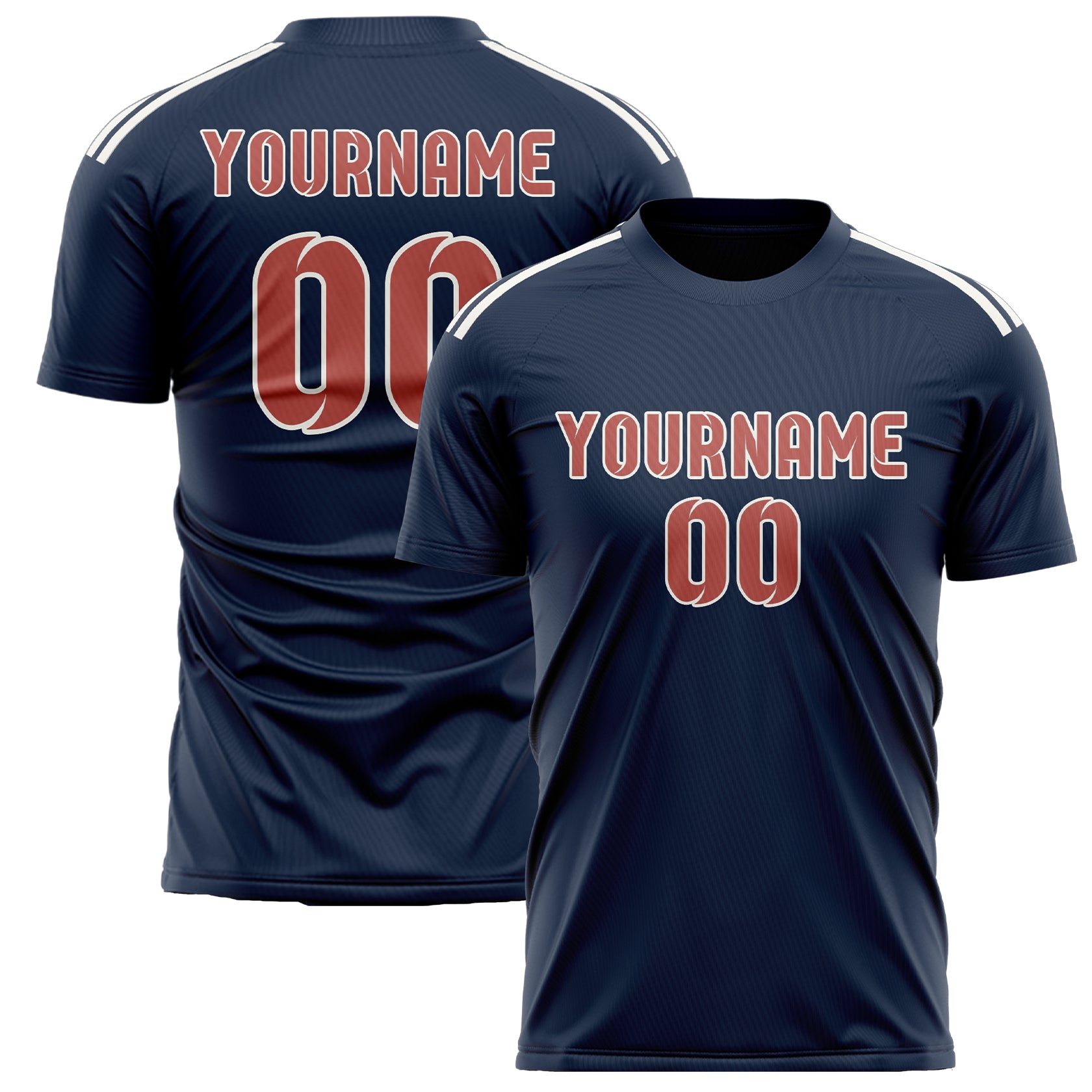 Custom Blue Copper Rose Soccer Jersey